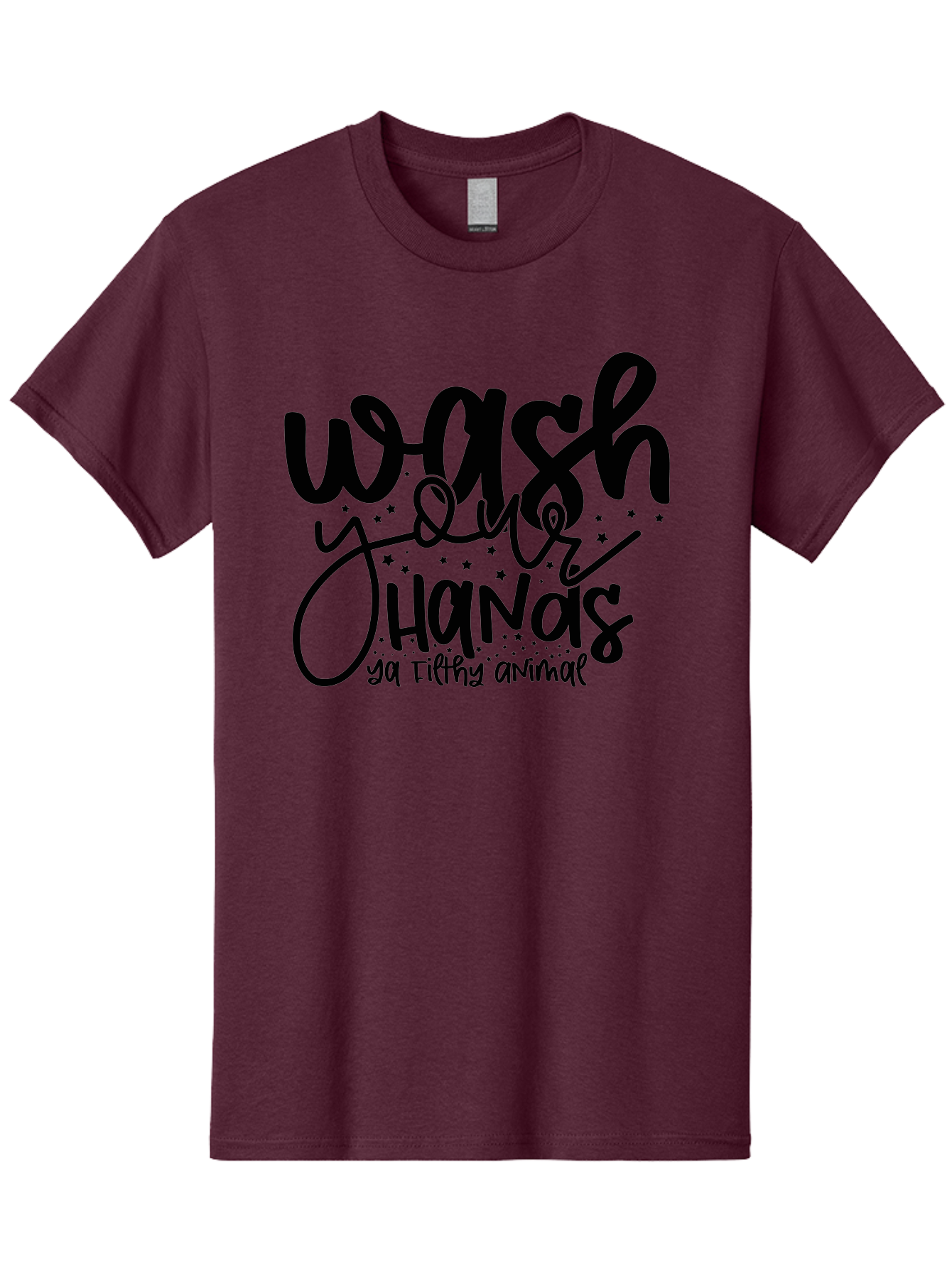 Wash-Your-Hands-Ya-Filthy-Animal Men'S Graphic Tee, 100% Cotton, Comfortable Casual Summer Wear, Machine Washable, Hand Washing Reminder, Hygiene Tips, Cleanliness Matters, Funny Quote, Quirky Humor, Sanitation Advice, Wash Your Hands, Aad498 29