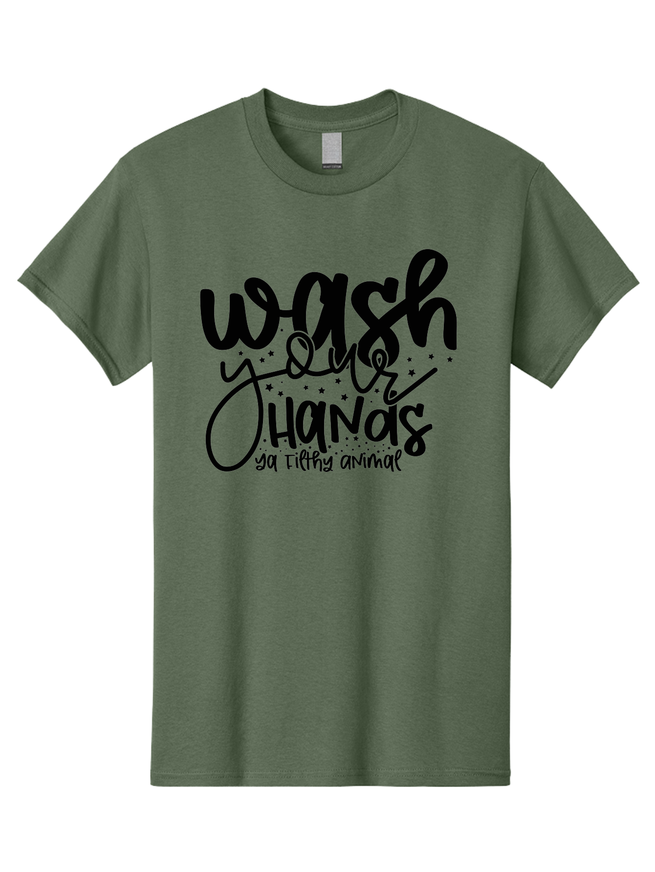 Wash-Your-Hands-Ya-Filthy-Animal Men'S Graphic Tee, 100% Cotton, Comfortable Casual Summer Wear, Machine Washable, Hand Washing Reminder, Hygiene Tips, Cleanliness Matters, Funny Quote, Quirky Humor, Sanitation Advice, Wash Your Hands, Aad498 25
