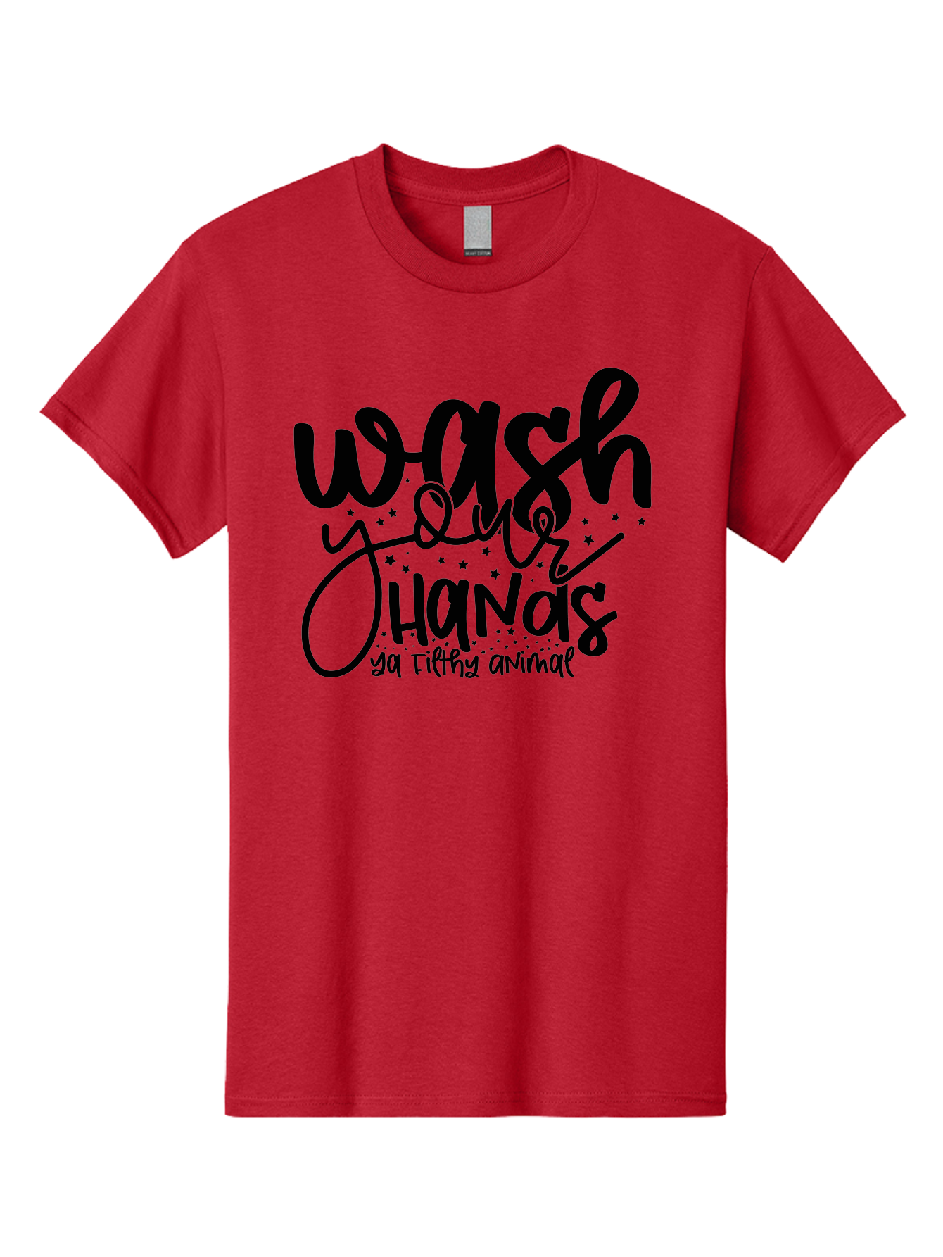 Wash-Your-Hands-Ya-Filthy-Animal Men'S Graphic Tee, 100% Cotton, Comfortable Casual Summer Wear, Machine Washable, Hand Washing Reminder, Hygiene Tips, Cleanliness Matters, Funny Quote, Quirky Humor, Sanitation Advice, Wash Your Hands, Aad498 15