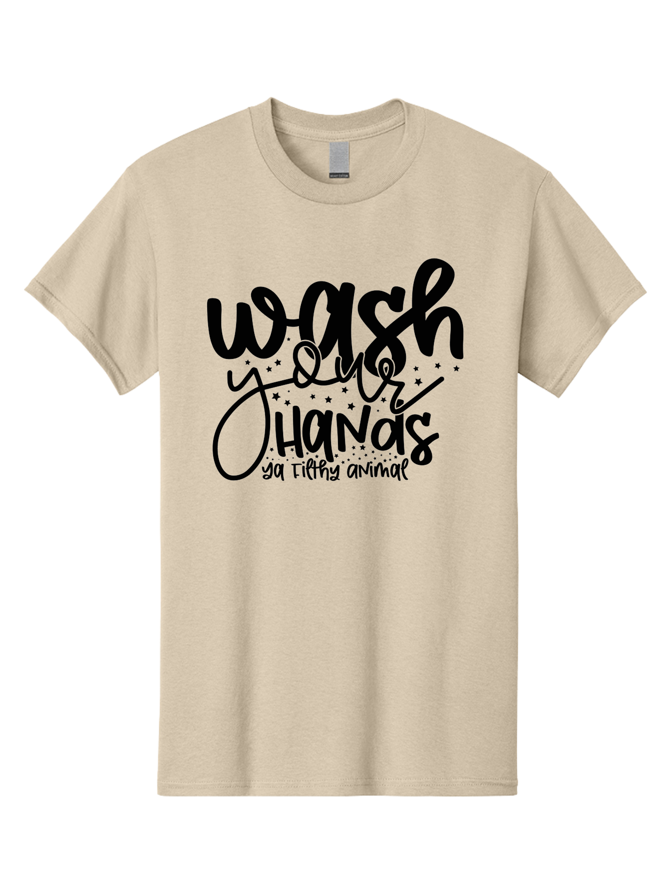 Wash-Your-Hands-Ya-Filthy-Animal Men'S Graphic Tee, 100% Cotton, Comfortable Casual Summer Wear, Machine Washable, Hand Washing Reminder, Hygiene Tips, Cleanliness Matters, Funny Quote, Quirky Humor, Sanitation Advice, Wash Your Hands, Aad498 7