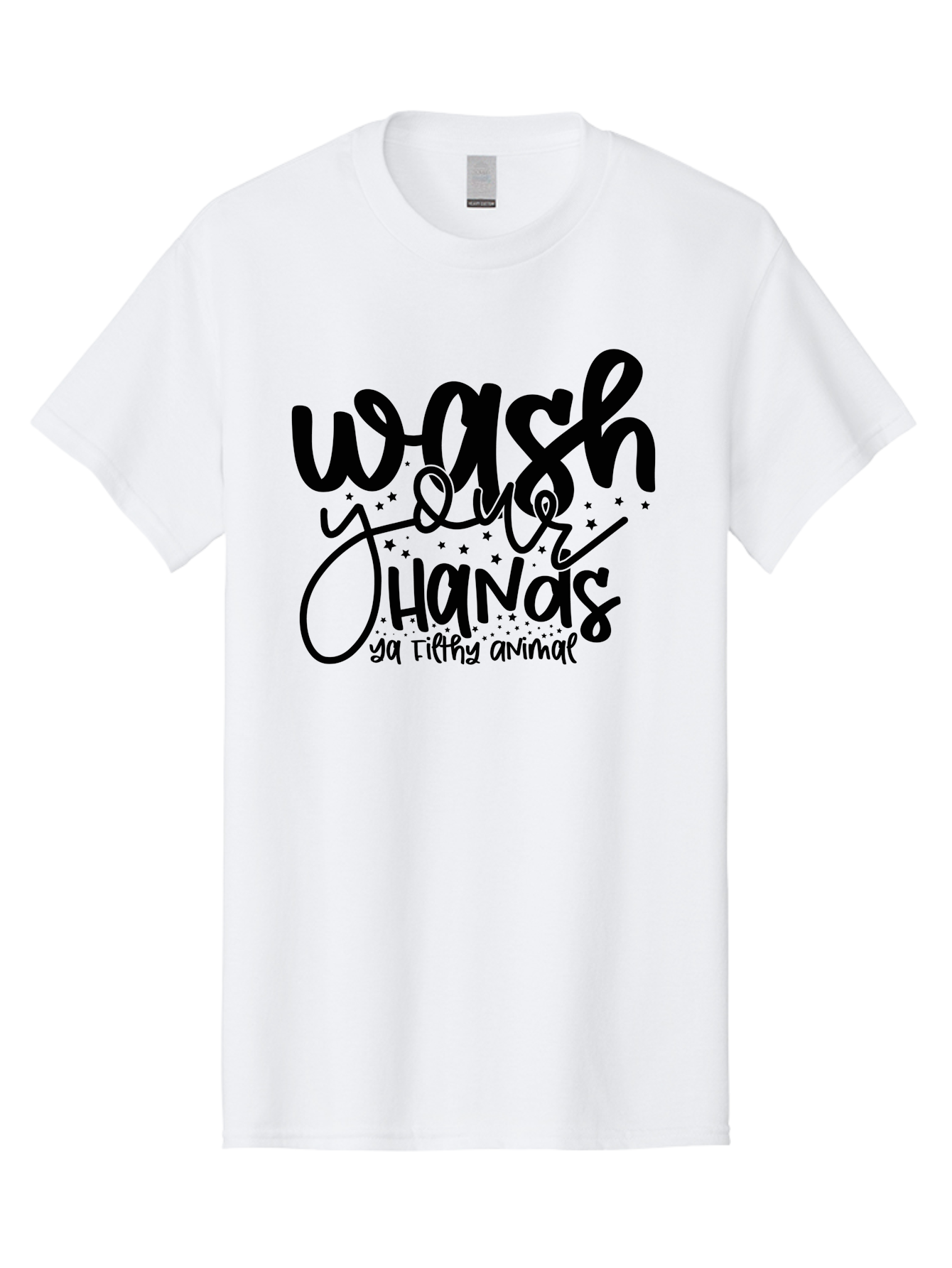 Wash-Your-Hands-Ya-Filthy-Animal Men'S Graphic Tee, 100% Cotton, Comfortable Casual Summer Wear, Machine Washable, Hand Washing Reminder, Hygiene Tips, Cleanliness Matters, Funny Quote, Quirky Humor, Sanitation Advice, Wash Your Hands, Aad498 23