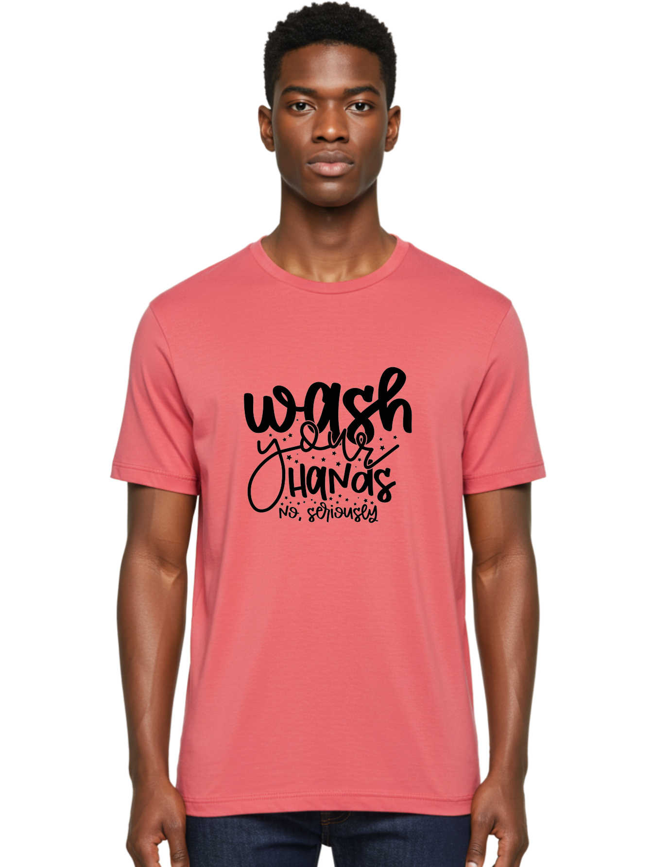Wash-Your-Hands Men'S Graphic Tee, 100% Cotton, Comfortable Casual Summer Wear, Machine Washable, Hand Hygiene, Cleanliness, Health Awareness, Germ Prevention, Soap And Water, Clean Hands, Hygiene Reminder, Wellness Tips, Healthy Habits Aad499 14