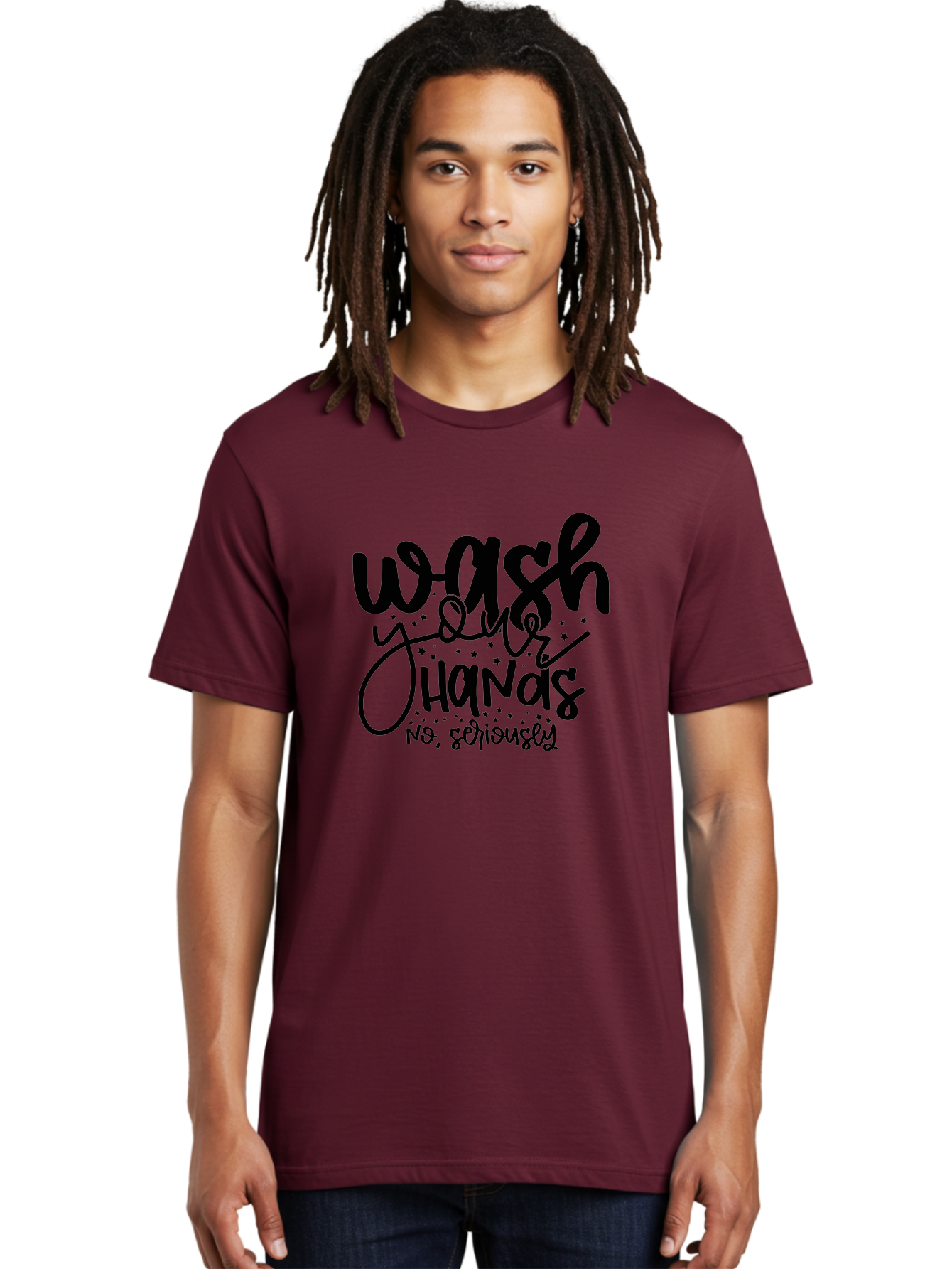 Wash-Your-Hands Men'S Graphic Tee, 100% Cotton, Comfortable Casual Summer Wear, Machine Washable, Hand Hygiene, Cleanliness, Health Awareness, Germ Prevention, Soap And Water, Clean Hands, Hygiene Reminder, Wellness Tips, Healthy Habits Aad499 24