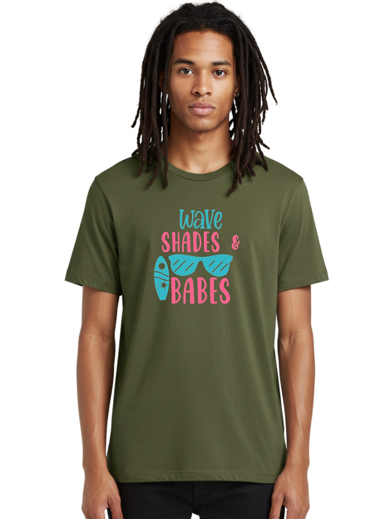 Wave-Shades-Babes Men'S Graphic Tee, 100% Cotton, Comfortable Casual Summer Wear, Machine Washable, Surfing, Sunglasses, Beach Culture, Summer Vibes, Wave Riders, Cool Shades, Beach Babes, Summer Fashion Aad500 16