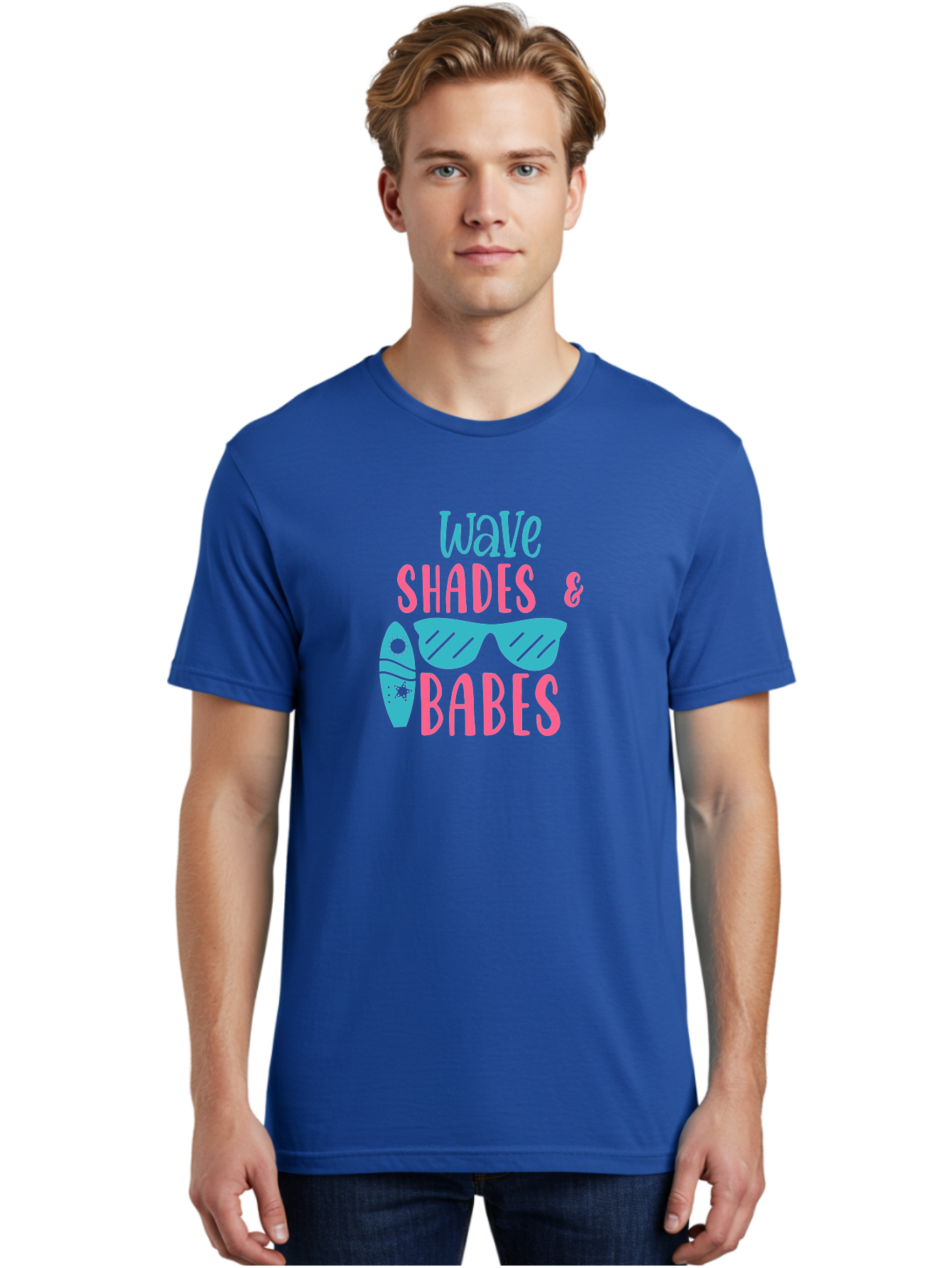 Wave-Shades-Babes Men'S Graphic Tee, 100% Cotton, Comfortable Casual Summer Wear, Machine Washable, Surfing, Sunglasses, Beach Culture, Summer Vibes, Wave Riders, Cool Shades, Beach Babes, Summer Fashion Aad500 22