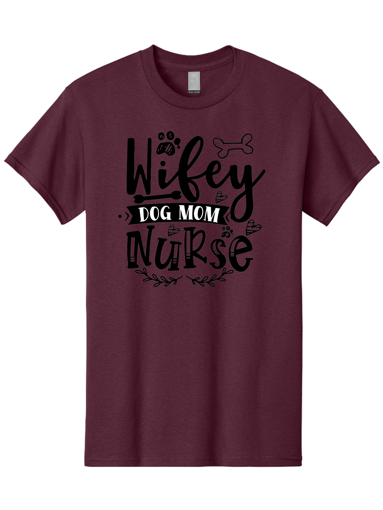 Wifey-Dog-Mom-Nurse Men'S Graphic Tee, 100% Cotton, Comfortable Casual Summer Wear, Machine Washable, Nurse Quote, Dog Mom Quote, Wifey Quote, Dog Lover Gift, Nurse Appreciation, Dog Mom, Wifey, Nurse, Medical Profession, Pet Lover, Aad503 3