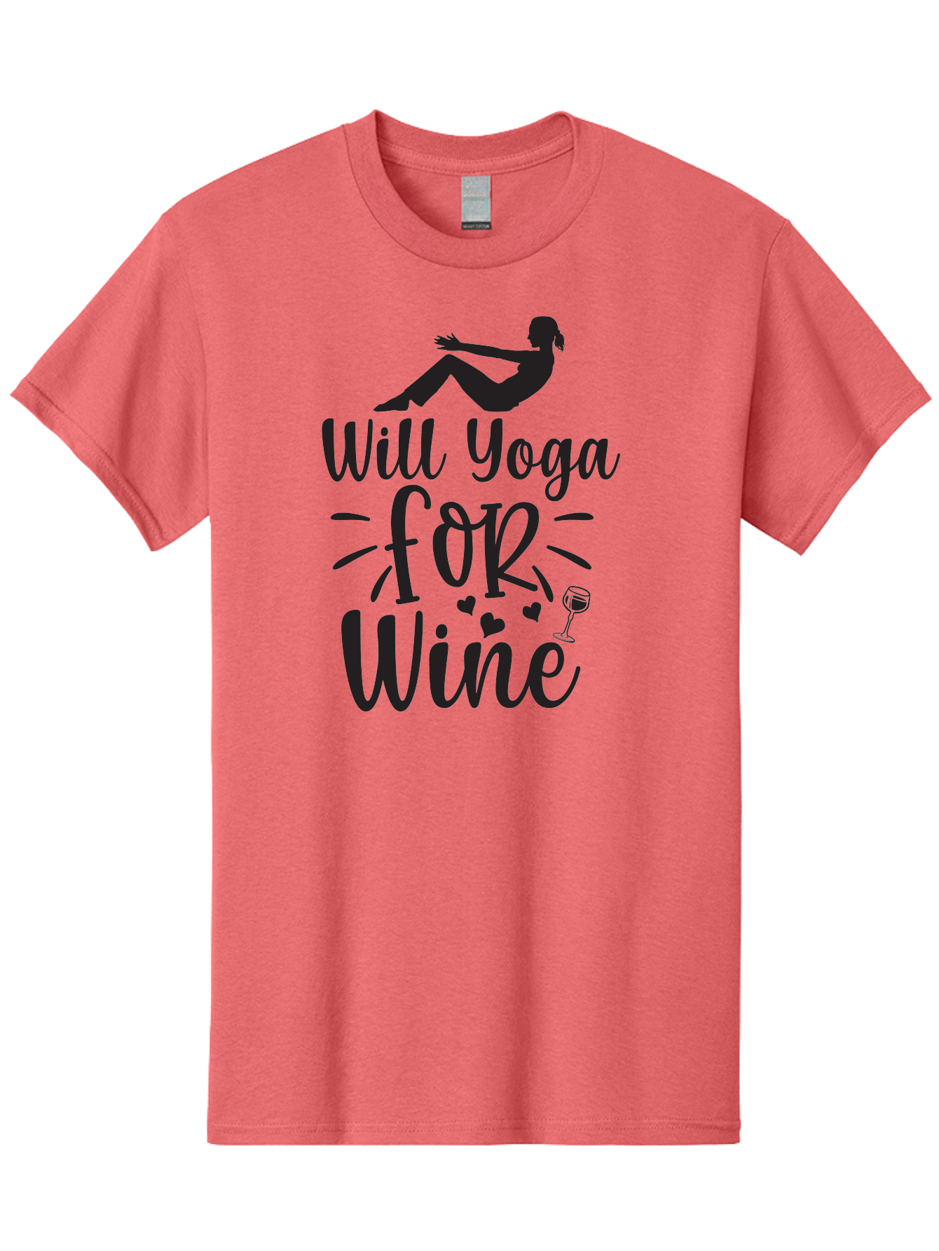 Will-Yoga-For-Wine Men'S Graphic Tee, 100% Cotton, Comfortable Casual Summer Wear, Machine Washable, Yoga Enthusiast, Wine Lover, Fitness Humor, Funny Quote, Yoga For Wine, Wine Glass, Hearts, Relaxed Pose, Zen, Wellness Aad504 9