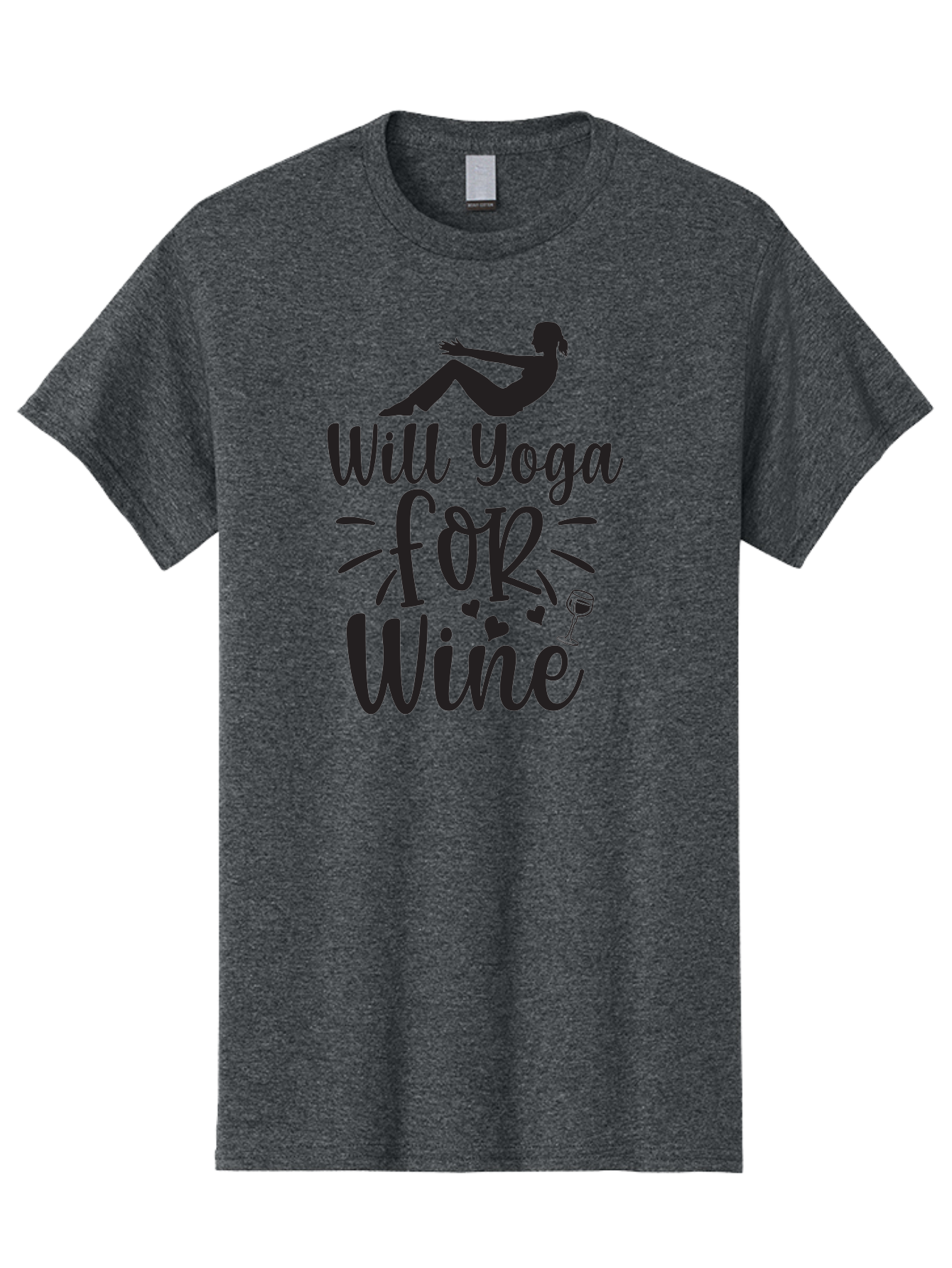 Will-Yoga-For-Wine Men'S Graphic Tee, 100% Cotton, Comfortable Casual Summer Wear, Machine Washable, Yoga Enthusiast, Wine Lover, Fitness Humor, Funny Quote, Yoga For Wine, Wine Glass, Hearts, Relaxed Pose, Zen, Wellness Aad504 15