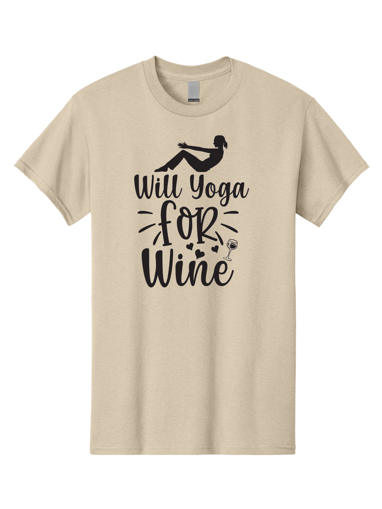 Will-Yoga-For-Wine Men'S Graphic Tee, 100% Cotton, Comfortable Casual Summer Wear, Machine Washable, Yoga Enthusiast, Wine Lover, Fitness Humor, Funny Quote, Yoga For Wine, Wine Glass, Hearts, Relaxed Pose, Zen, Wellness Aad504 29