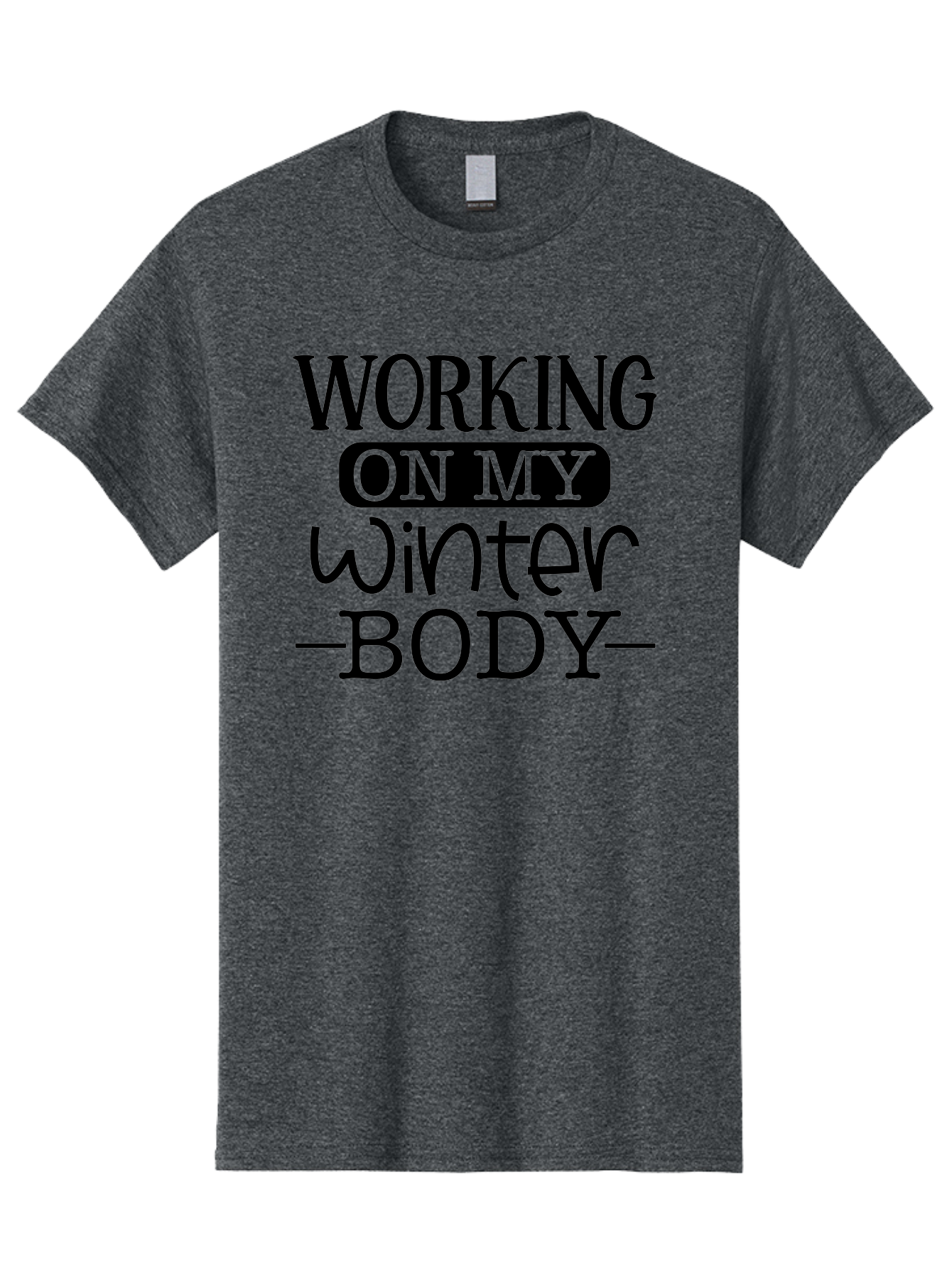Working-On-My-Winter-Body Men'S Graphic Tee, 100% Cotton, Comfortable Casual Summer Wear, Machine Washable, Funny Fitness Quote, Workout Motivation, Winter Body Goals, Fitness Humor, Gym Inspiration, Healthy Lifestyle, Fitness Quotes Aad506 5
