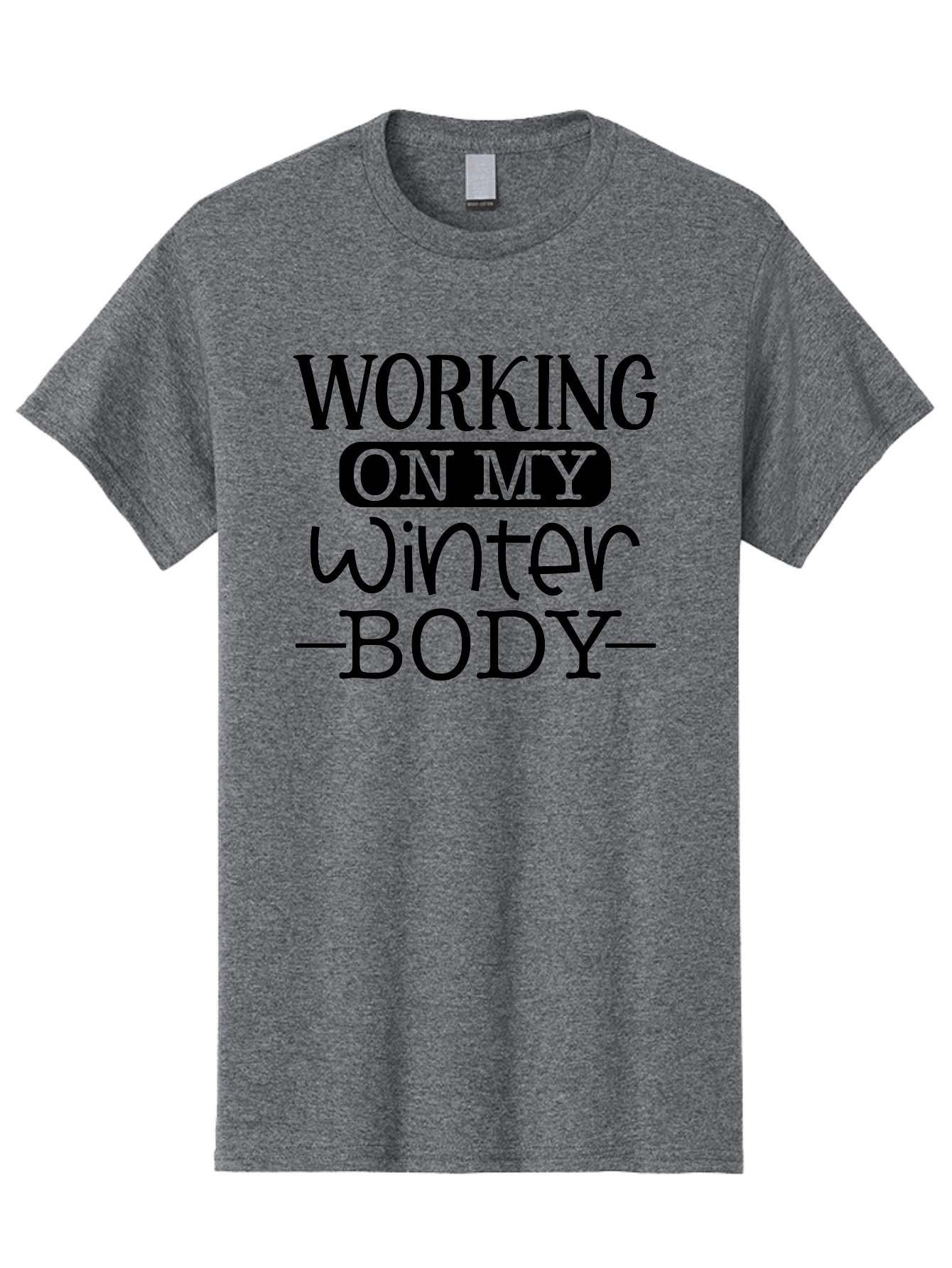 Working-On-My-Winter-Body Men'S Graphic Tee, 100% Cotton, Comfortable Casual Summer Wear, Machine Washable, Funny Fitness Quote, Workout Motivation, Winter Body Goals, Fitness Humor, Gym Inspiration, Healthy Lifestyle, Fitness Quotes Aad506 9
