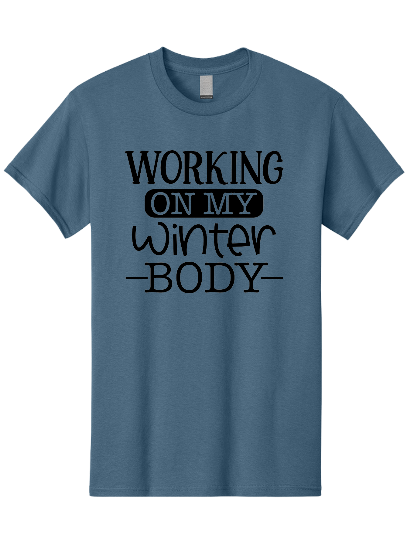 Working-On-My-Winter-Body Men'S Graphic Tee, 100% Cotton, Comfortable Casual Summer Wear, Machine Washable, Funny Fitness Quote, Workout Motivation, Winter Body Goals, Fitness Humor, Gym Inspiration, Healthy Lifestyle, Fitness Quotes Aad506 25
