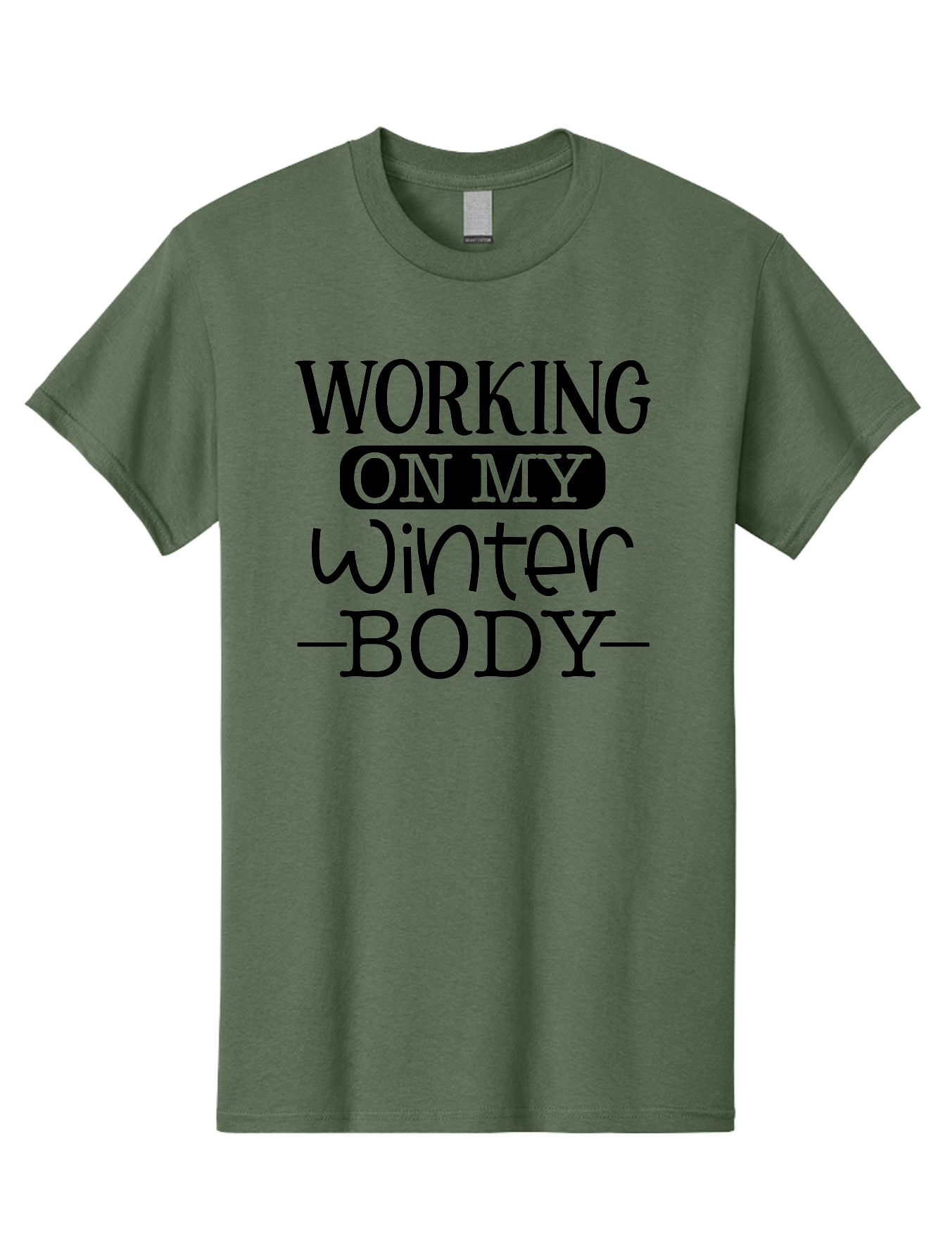 Working-On-My-Winter-Body Men'S Graphic Tee, 100% Cotton, Comfortable Casual Summer Wear, Machine Washable, Funny Fitness Quote, Workout Motivation, Winter Body Goals, Fitness Humor, Gym Inspiration, Healthy Lifestyle, Fitness Quotes Aad506 19