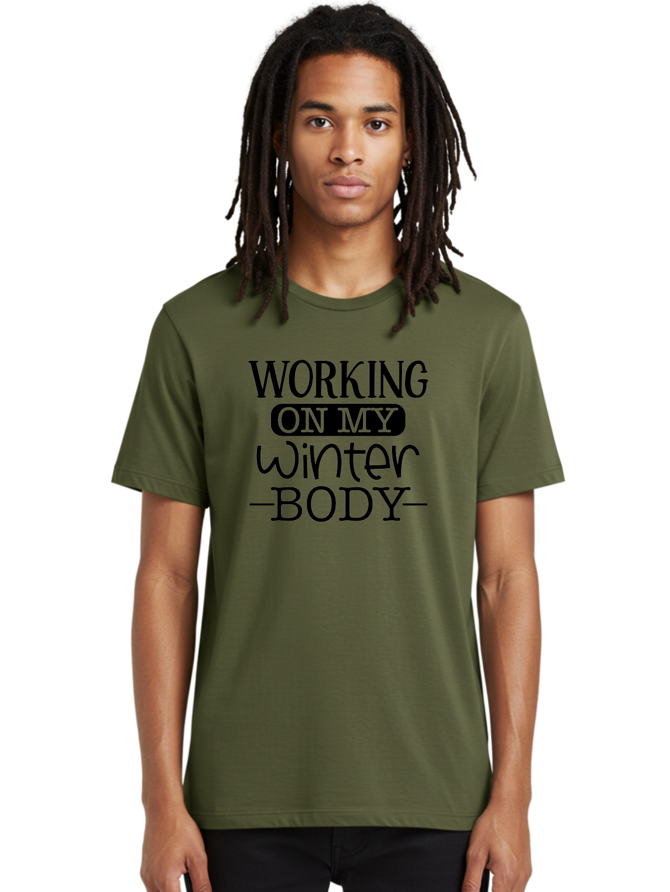 Working-On-My-Winter-Body Men'S Graphic Tee, 100% Cotton, Comfortable Casual Summer Wear, Machine Washable, Funny Fitness Quote, Workout Motivation, Winter Body Goals, Fitness Humor, Gym Inspiration, Healthy Lifestyle, Fitness Quotes Aad506 20