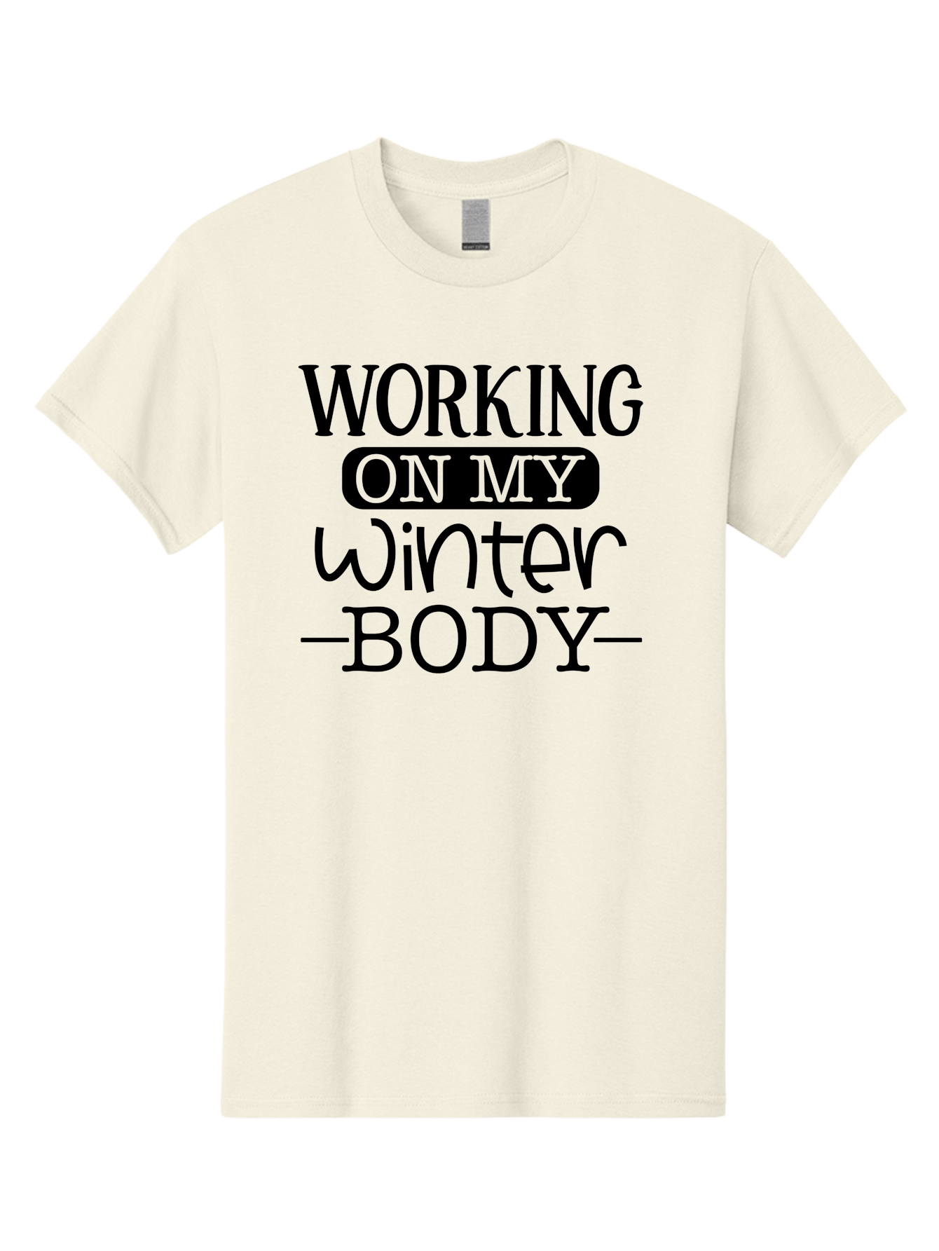 Working-On-My-Winter-Body Men'S Graphic Tee, 100% Cotton, Comfortable Casual Summer Wear, Machine Washable, Funny Fitness Quote, Workout Motivation, Winter Body Goals, Fitness Humor, Gym Inspiration, Healthy Lifestyle, Fitness Quotes Aad506 7
