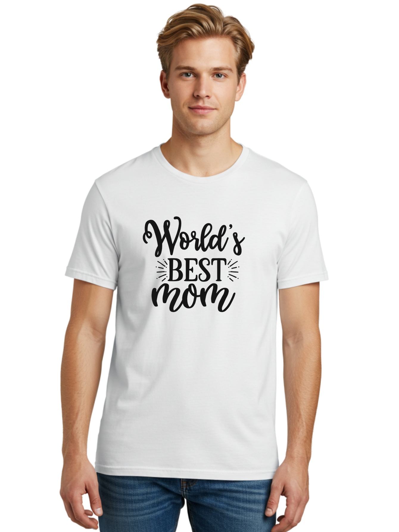 World-S-Best-Mom Men'S Graphic Tee, 100% Cotton, Comfortable Casual Summer Wear, Machine Washable, World'S Best Mom, Mother'S Day Gift, Mom Appreciation, Gift For Mom, Mother'S Day Quote, Mom Quote, Best Mom Ever Aad507 14