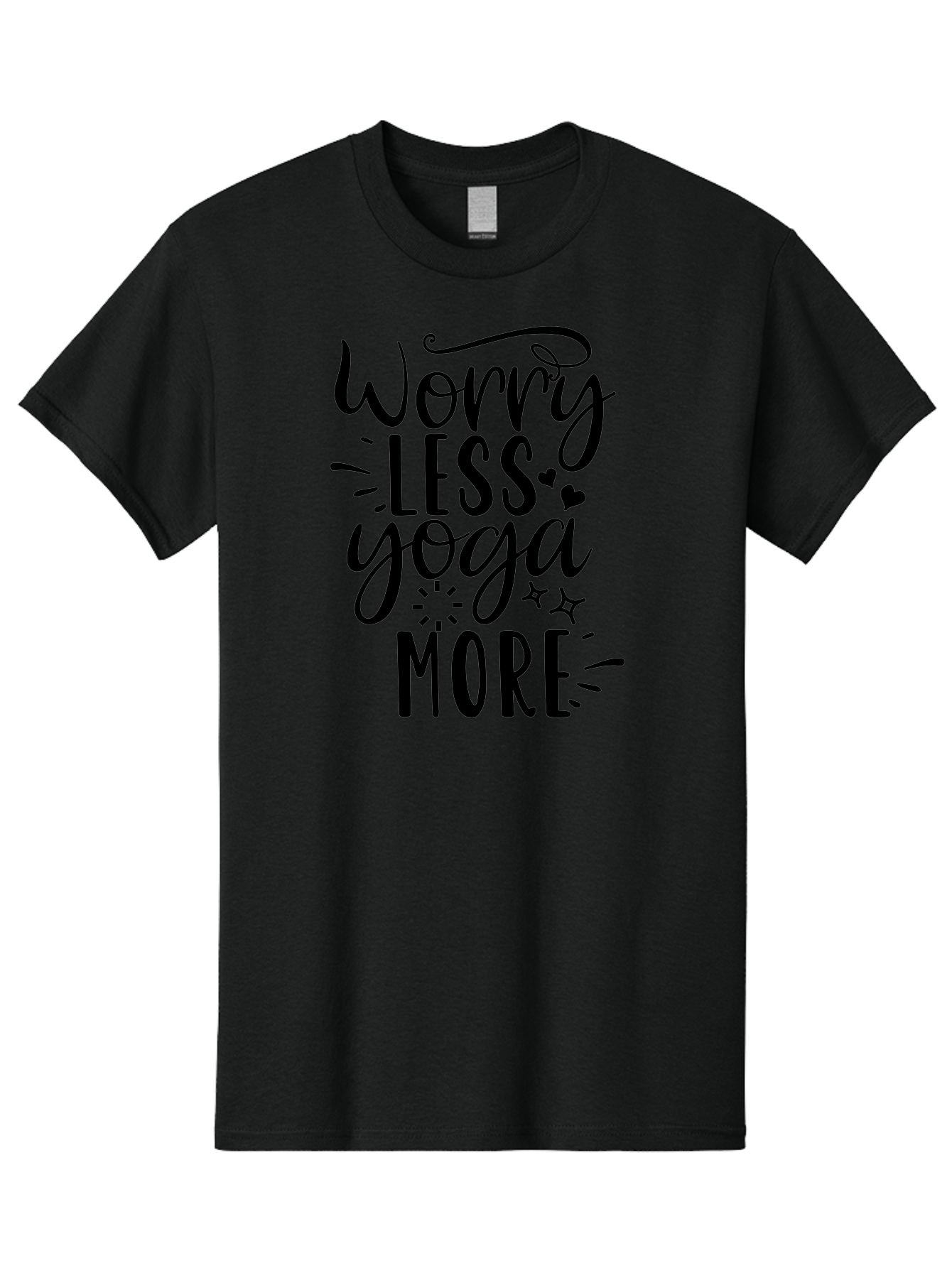 Worry-Less-Yoga-More Men'S Graphic Tee, 100% Cotton, Comfortable Casual Summer Wear, Machine Washable, Yoga Motivation, Mindfulness Quotes, Worry Less, Yoga More, Inspirational Sayings, Motivational Phrases, Wellness Quotes, Aad508 15