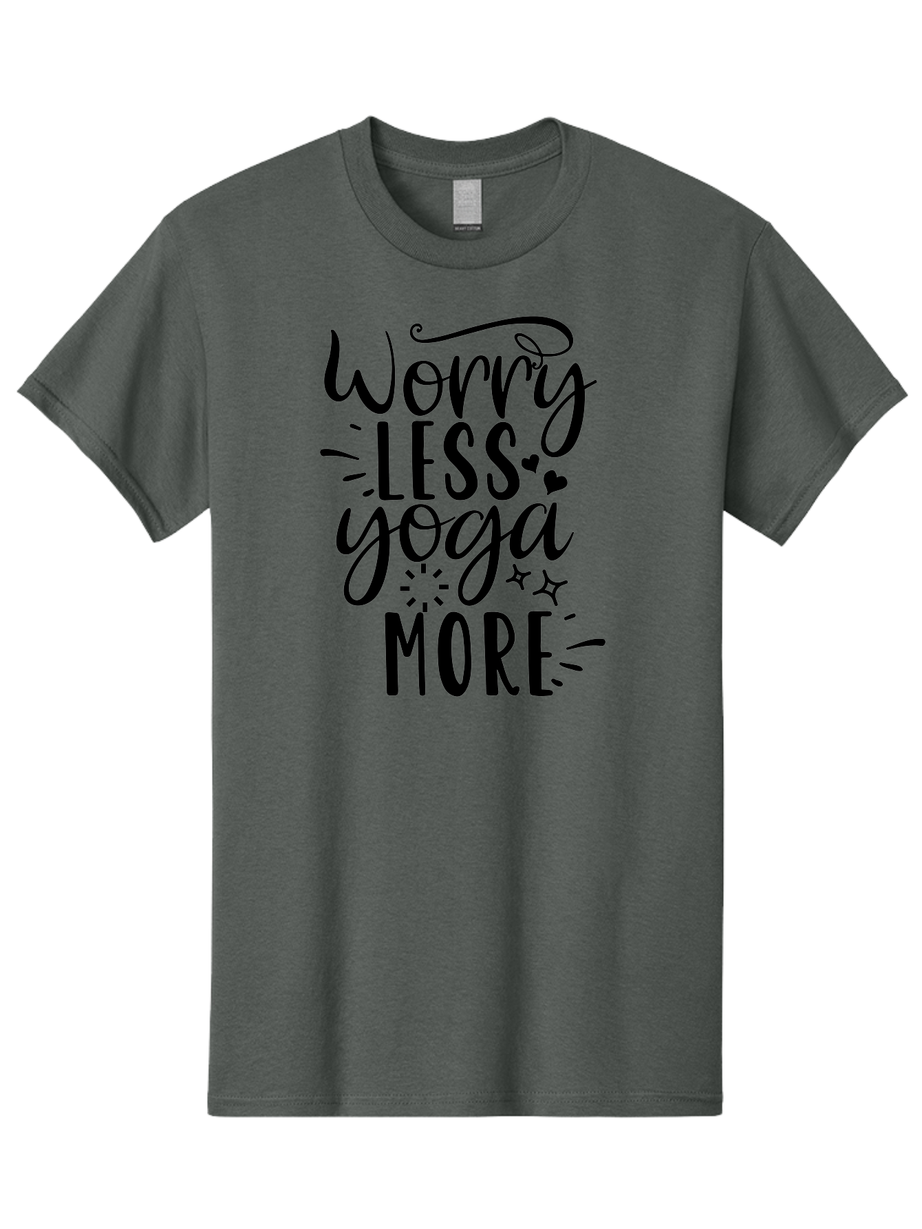 Worry-Less-Yoga-More Men'S Graphic Tee, 100% Cotton, Comfortable Casual Summer Wear, Machine Washable, Yoga Motivation, Mindfulness Quotes, Worry Less, Yoga More, Inspirational Sayings, Motivational Phrases, Wellness Quotes, Aad508 21