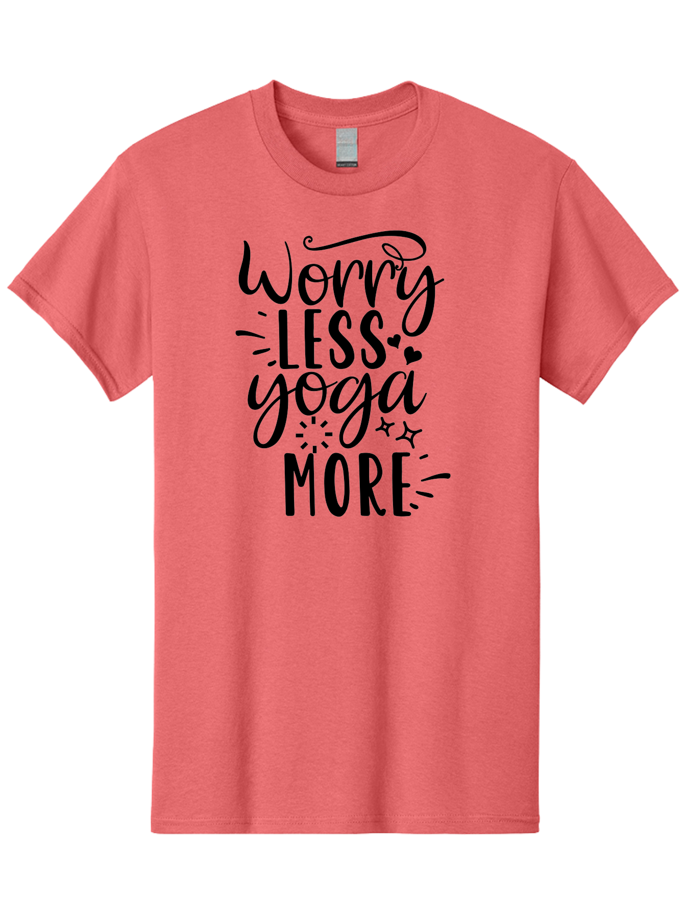 Worry-Less-Yoga-More Men'S Graphic Tee, 100% Cotton, Comfortable Casual Summer Wear, Machine Washable, Yoga Motivation, Mindfulness Quotes, Worry Less, Yoga More, Inspirational Sayings, Motivational Phrases, Wellness Quotes, Aad508 13
