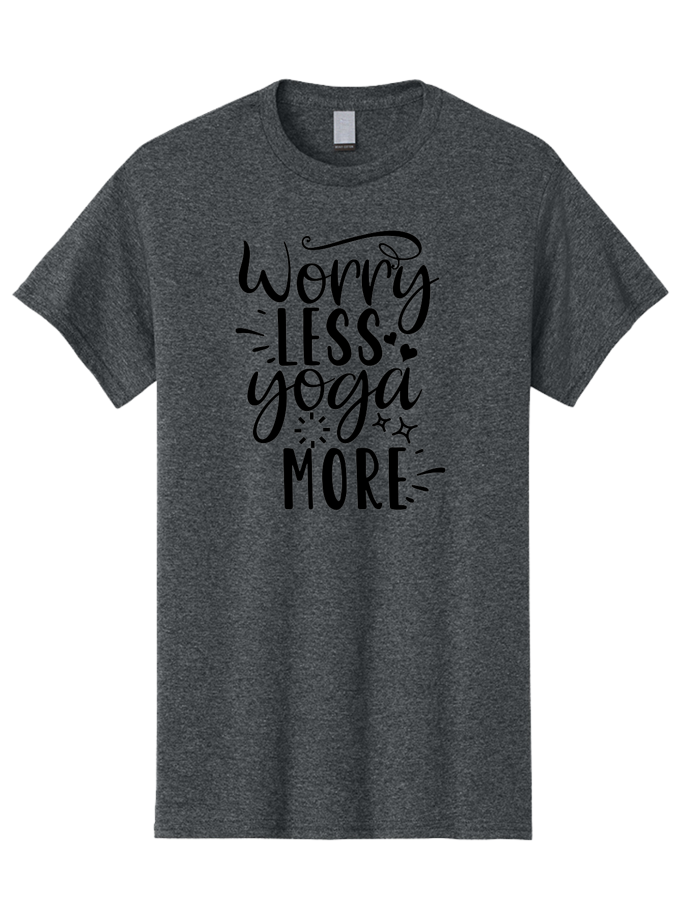 Worry-Less-Yoga-More Men'S Graphic Tee, 100% Cotton, Comfortable Casual Summer Wear, Machine Washable, Yoga Motivation, Mindfulness Quotes, Worry Less, Yoga More, Inspirational Sayings, Motivational Phrases, Wellness Quotes, Aad508 27
