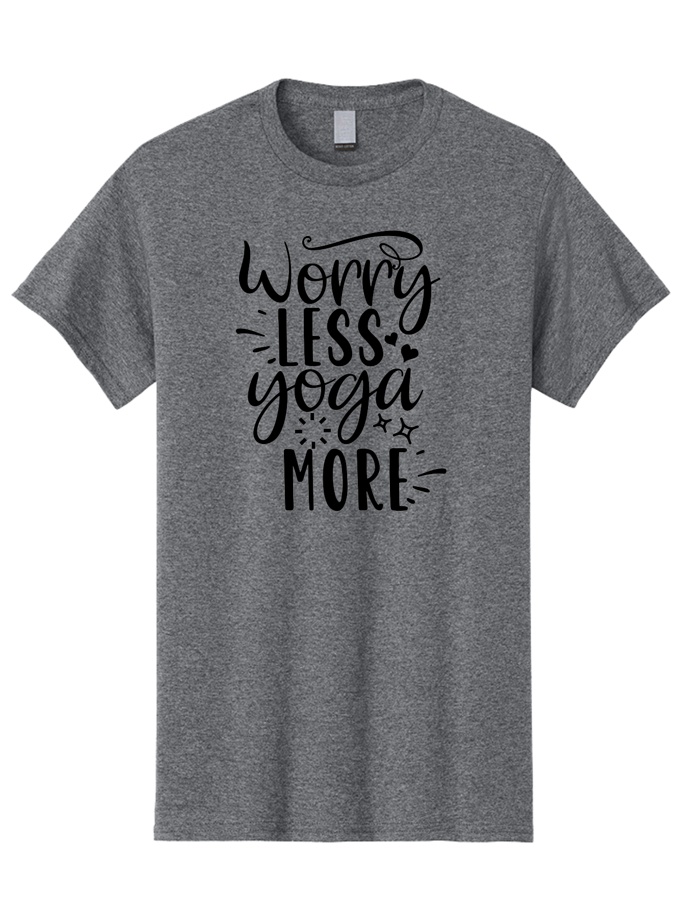 Worry-Less-Yoga-More Men'S Graphic Tee, 100% Cotton, Comfortable Casual Summer Wear, Machine Washable, Yoga Motivation, Mindfulness Quotes, Worry Less, Yoga More, Inspirational Sayings, Motivational Phrases, Wellness Quotes, Aad508 11