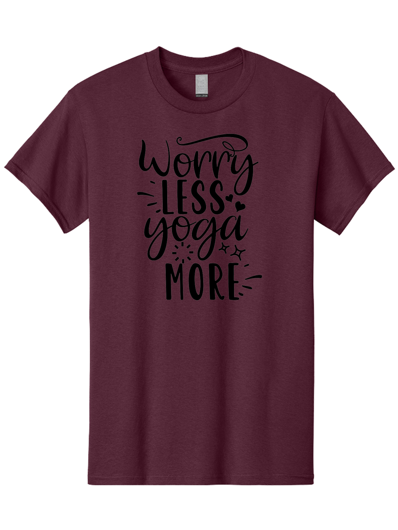 Worry-Less-Yoga-More Men'S Graphic Tee, 100% Cotton, Comfortable Casual Summer Wear, Machine Washable, Yoga Motivation, Mindfulness Quotes, Worry Less, Yoga More, Inspirational Sayings, Motivational Phrases, Wellness Quotes, Aad508 5