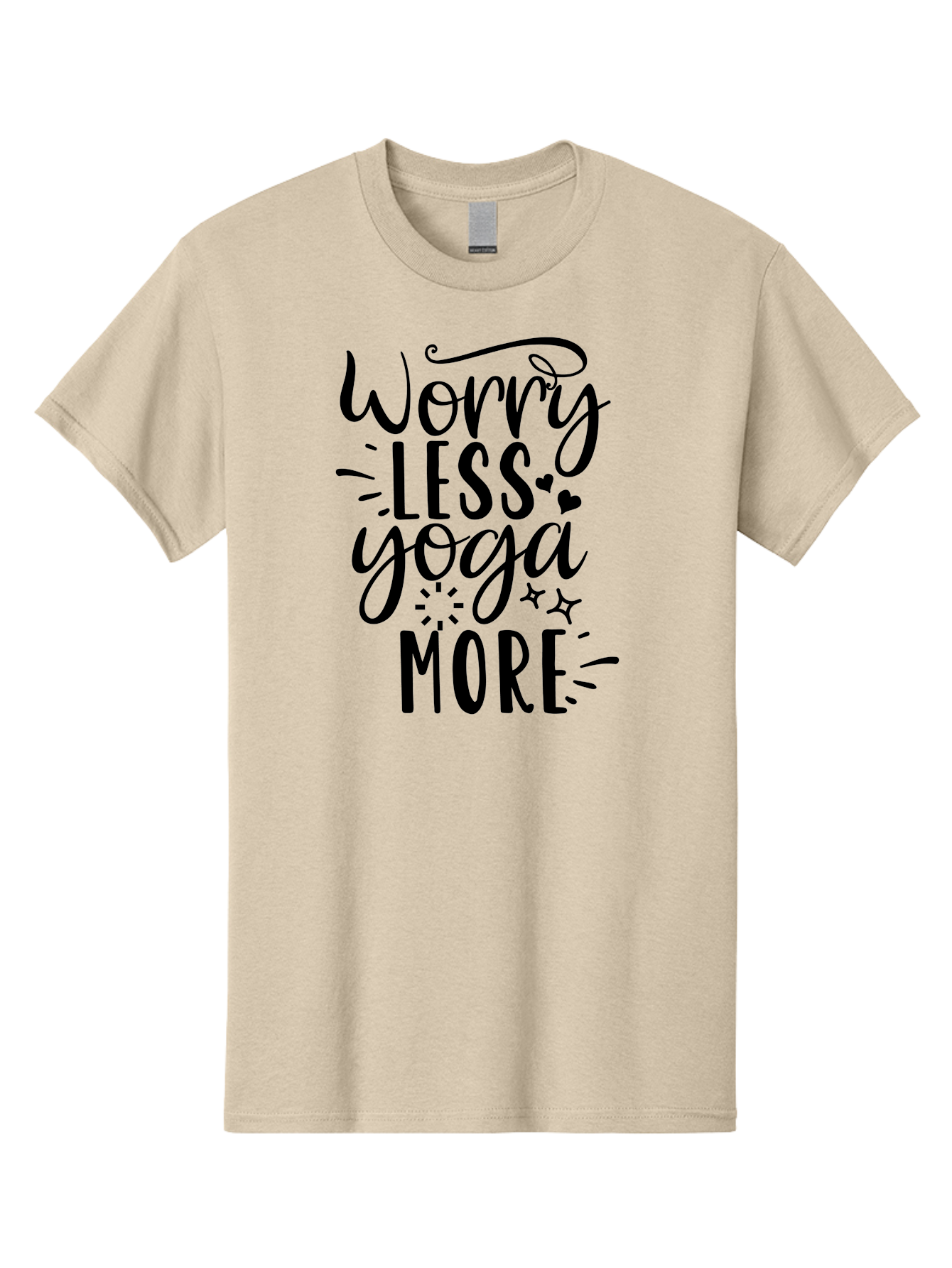 Worry-Less-Yoga-More Men'S Graphic Tee, 100% Cotton, Comfortable Casual Summer Wear, Machine Washable, Yoga Motivation, Mindfulness Quotes, Worry Less, Yoga More, Inspirational Sayings, Motivational Phrases, Wellness Quotes, Aad508 3