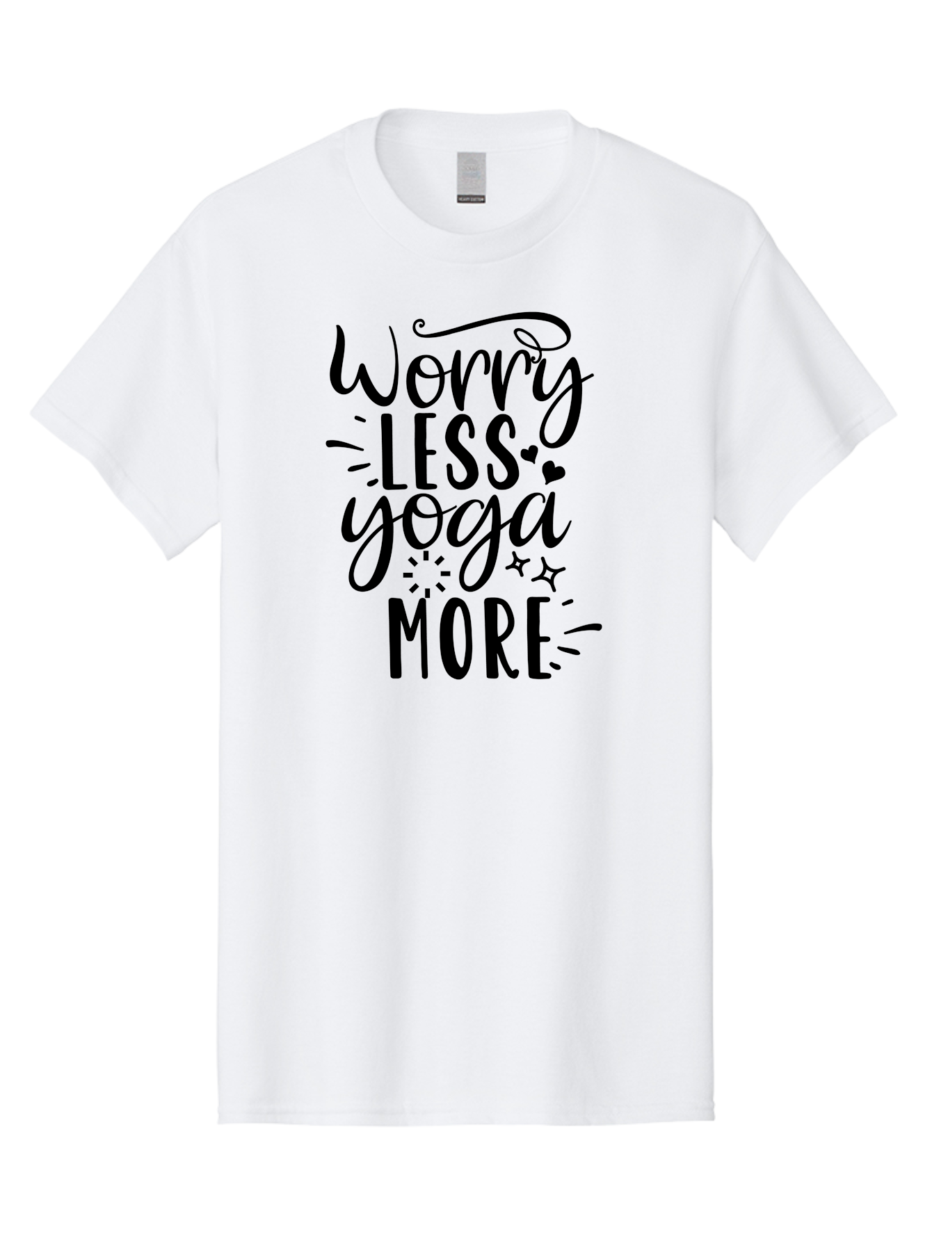 Worry-Less-Yoga-More Men'S Graphic Tee, 100% Cotton, Comfortable Casual Summer Wear, Machine Washable, Yoga Motivation, Mindfulness Quotes, Worry Less, Yoga More, Inspirational Sayings, Motivational Phrases, Wellness Quotes, Aad508 7