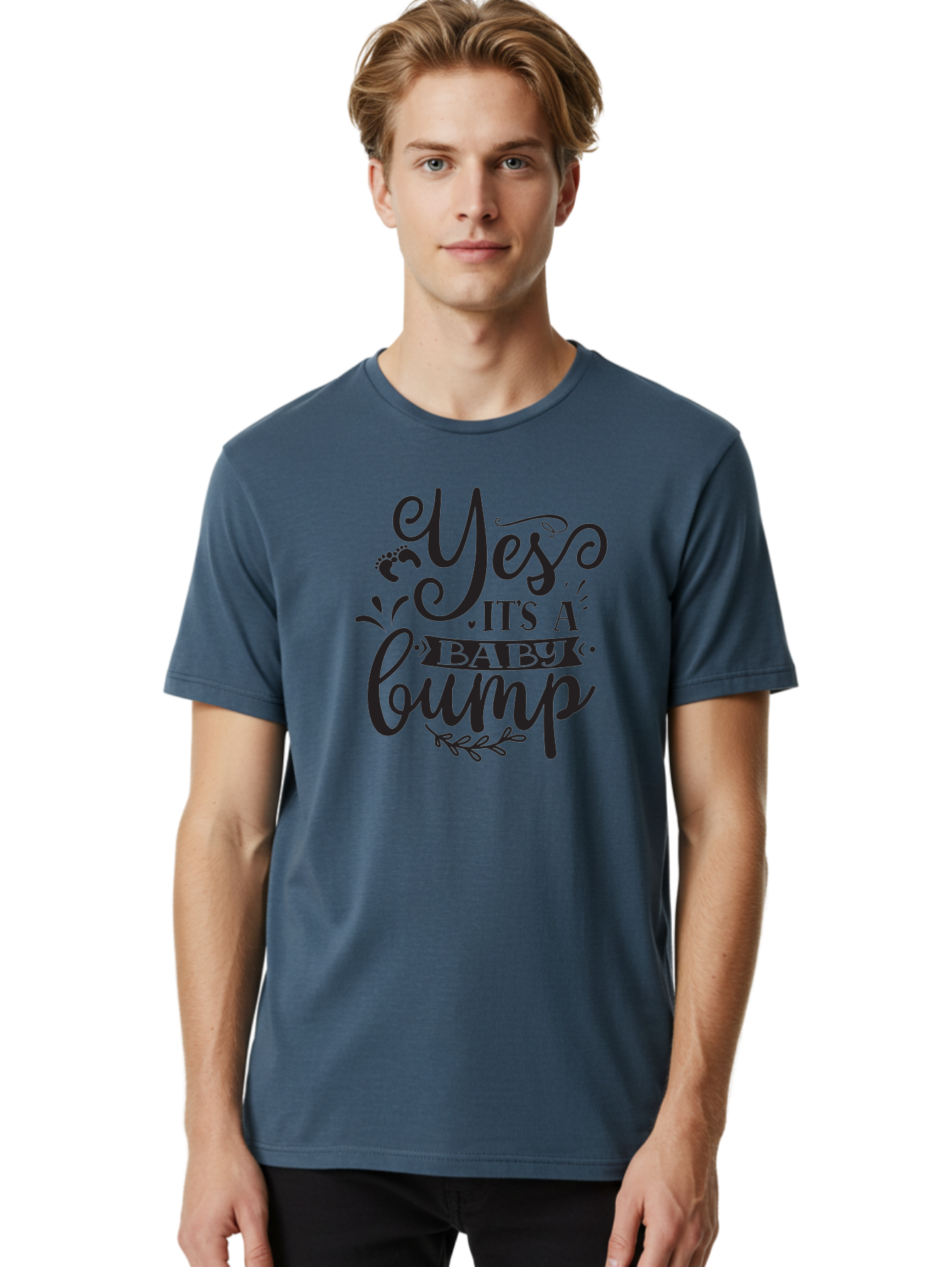 Yes-It-S-A-Baby-Bump Men'S Graphic Tee, 100% Cotton, Comfortable Casual Summer Wear, Machine Washable, Baby Bump Announcement, Pregnancy Reveal, Baby On Board, Expecting A Baby, Baby Shower Invitation, Cute Baby Quote, Pregnancy Announcement, Aad509 28