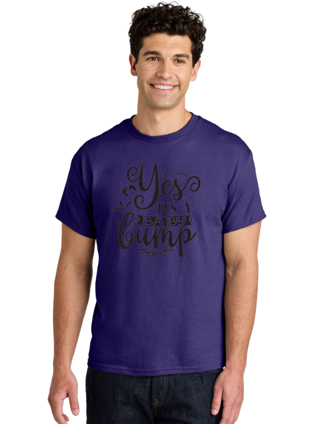 Yes-It-S-A-Baby-Bump Men'S Graphic Tee, 100% Cotton, Comfortable Casual Summer Wear, Machine Washable, Baby Bump Announcement, Pregnancy Reveal, Baby On Board, Expecting A Baby, Baby Shower Invitation, Cute Baby Quote, Pregnancy Announcement, Aad509 4