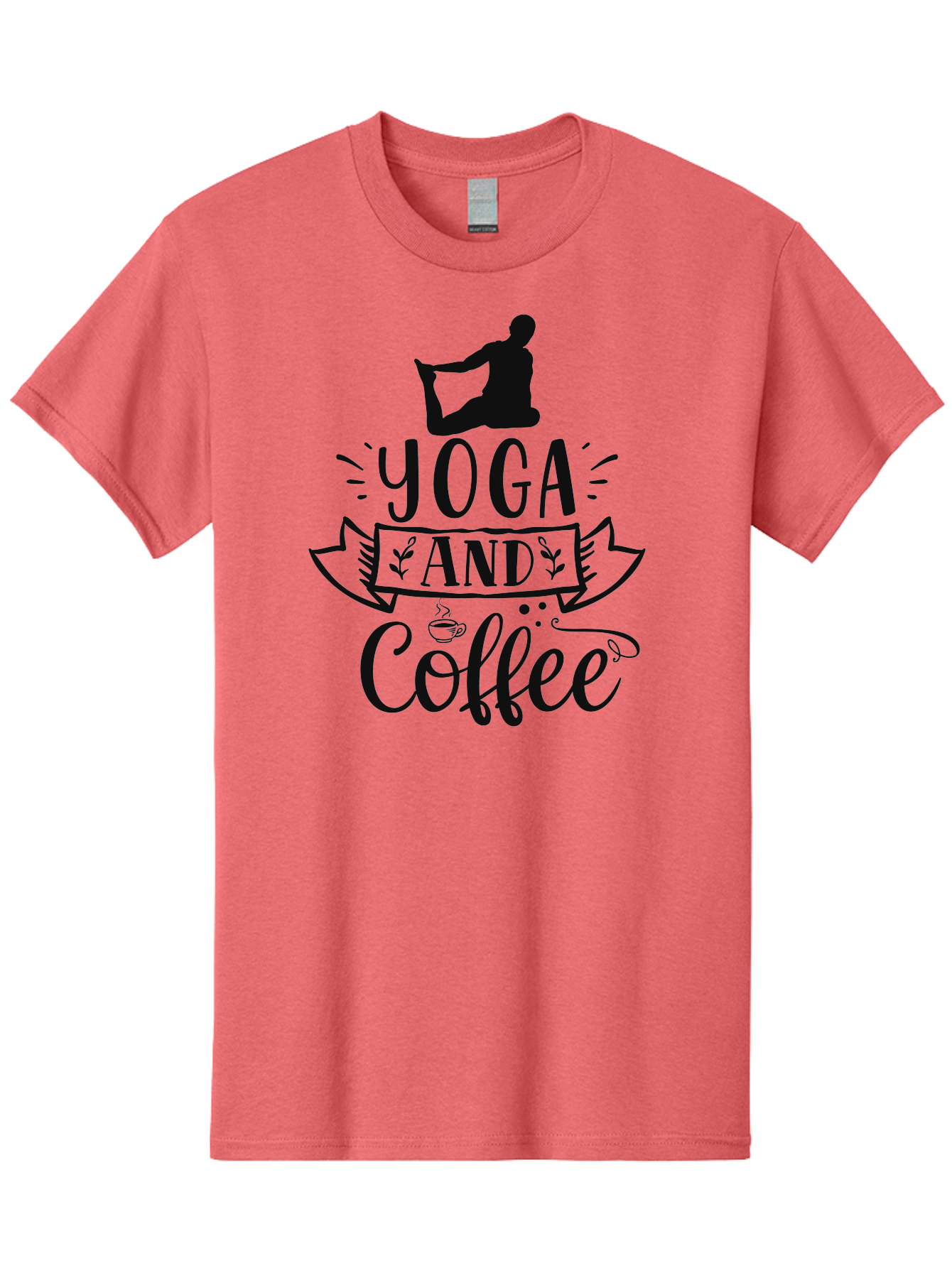 Yoga-And-Coffee Men'S Graphic Tee, 100% Cotton, Comfortable Casual Summer Wear, Machine Washable, Yoga, Coffee, Mindfulness, Wellness, Relaxation, Meditation, Healthy Lifestyle, Self-Care, Coffee Break, Balance Aad511 25