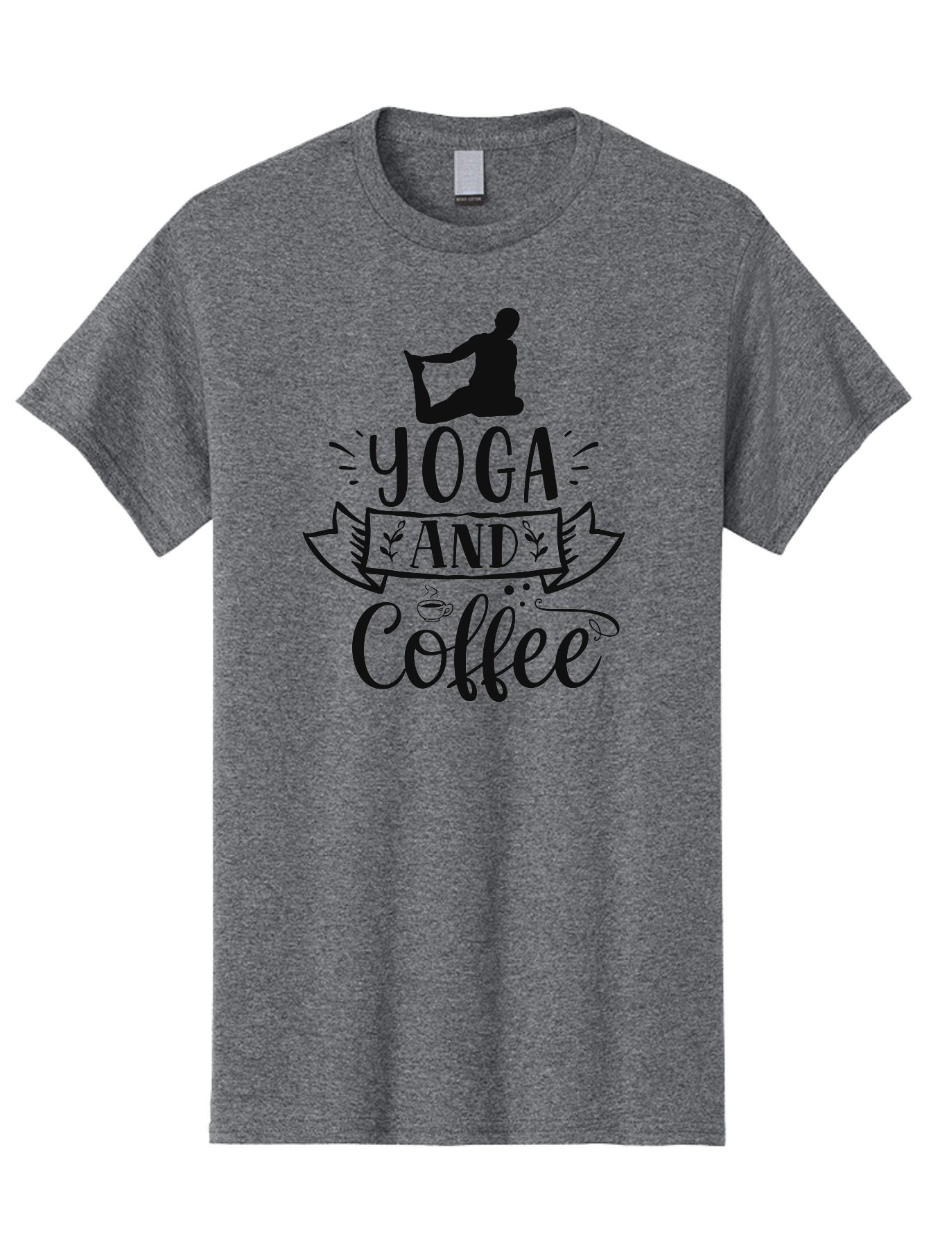 Yoga-And-Coffee Men'S Graphic Tee, 100% Cotton, Comfortable Casual Summer Wear, Machine Washable, Yoga, Coffee, Mindfulness, Wellness, Relaxation, Meditation, Healthy Lifestyle, Self-Care, Coffee Break, Balance Aad511 15
