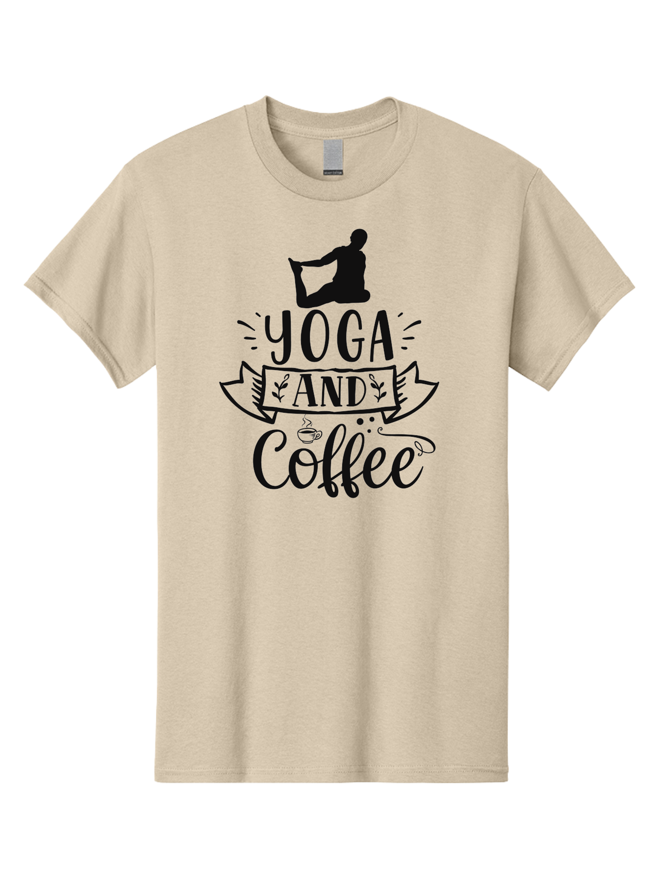 Yoga-And-Coffee Men'S Graphic Tee, 100% Cotton, Comfortable Casual Summer Wear, Machine Washable, Yoga, Coffee, Mindfulness, Wellness, Relaxation, Meditation, Healthy Lifestyle, Self-Care, Coffee Break, Balance Aad511 19