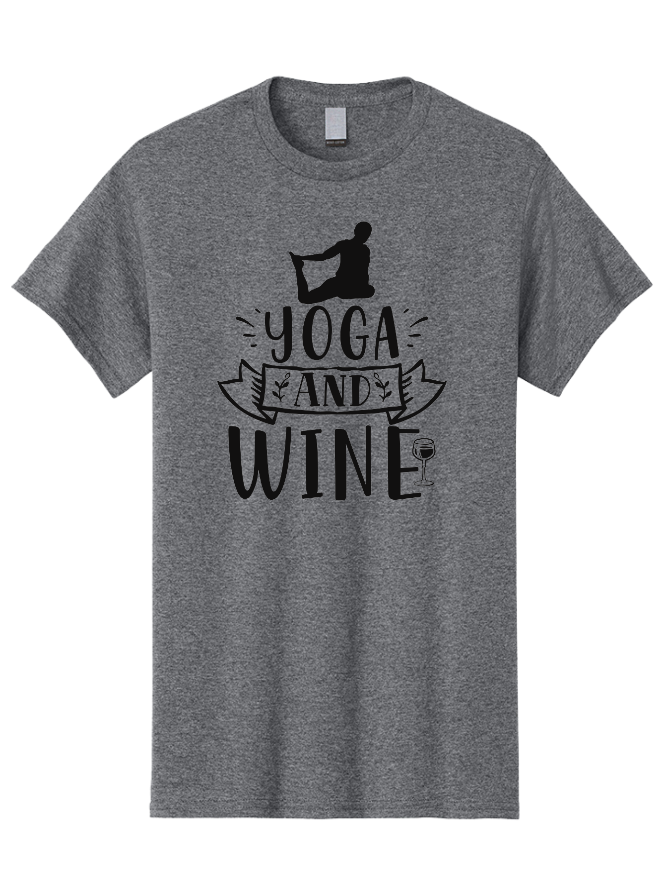 Yoga-And-Wine Men'S Graphic Tee, 100% Cotton, Comfortable Casual Summer Wear, Machine Washable, Yoga And Wine, Zen, Mindfulness, Relaxation, Yoga Poses, Wine Glasses, Wellness, Self-Care, Meditation, Calm Atmosphere, Yoga Lifestyle, Aad512 25