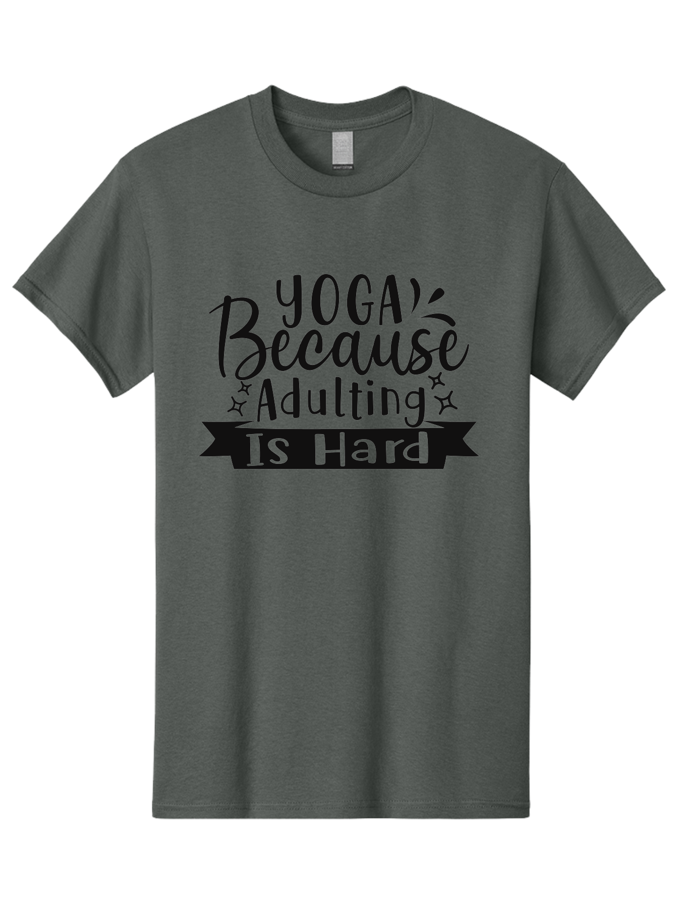 Yoga-Because-Adulting-Is-Hard Men'S Graphic Tee, 100% Cotton, Comfortable Casual Summer Wear, Machine Washable, Yoga Quotes, Humor, Adulting Struggles, Funny Sayings, Motivational Phrases, Mindfulness, Wellness, Self-Care, Yoga Inspiration, Aad513 19