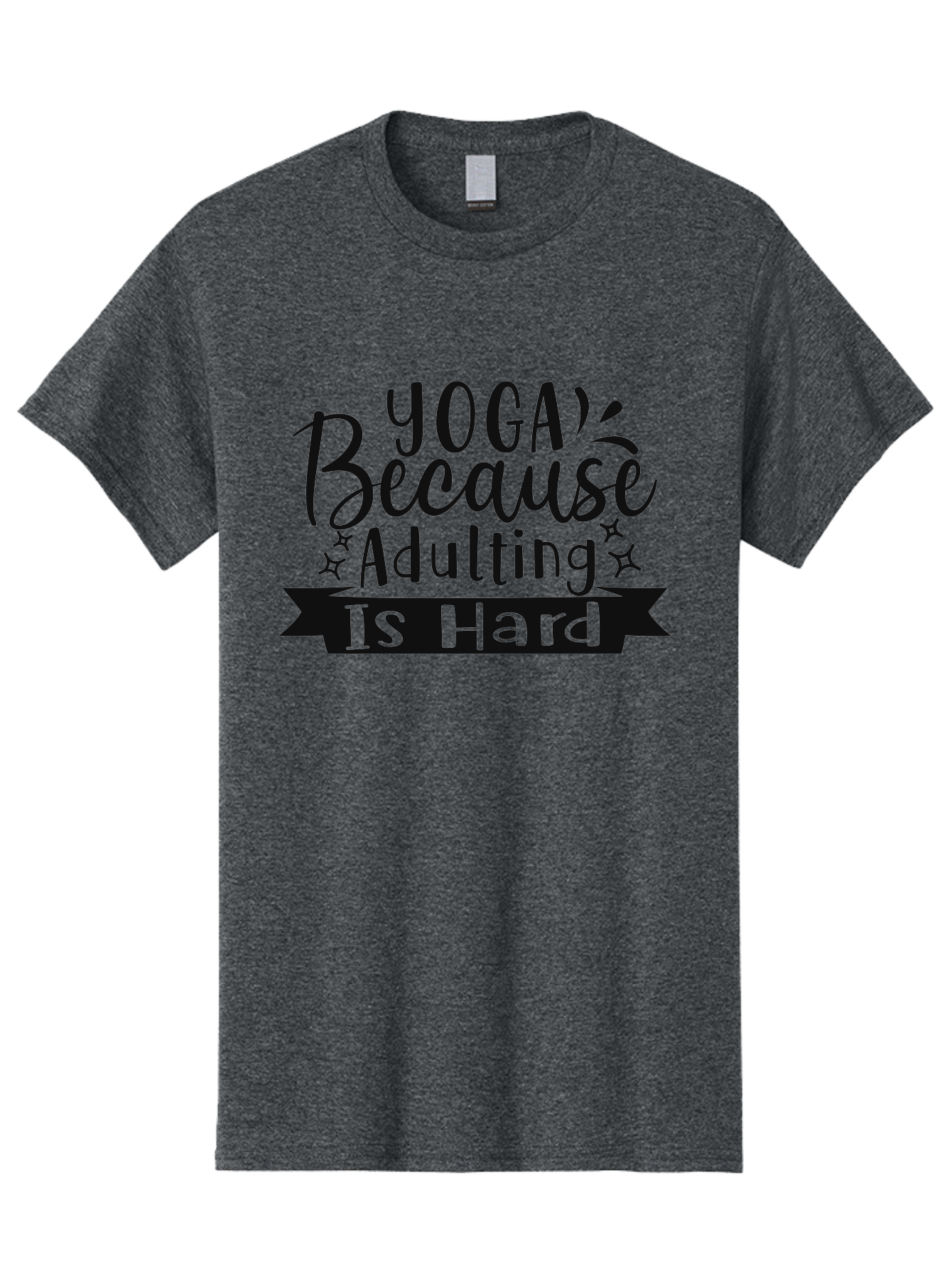 Yoga-Because-Adulting-Is-Hard Men'S Graphic Tee, 100% Cotton, Comfortable Casual Summer Wear, Machine Washable, Yoga Quotes, Humor, Adulting Struggles, Funny Sayings, Motivational Phrases, Mindfulness, Wellness, Self-Care, Yoga Inspiration, Aad513 25