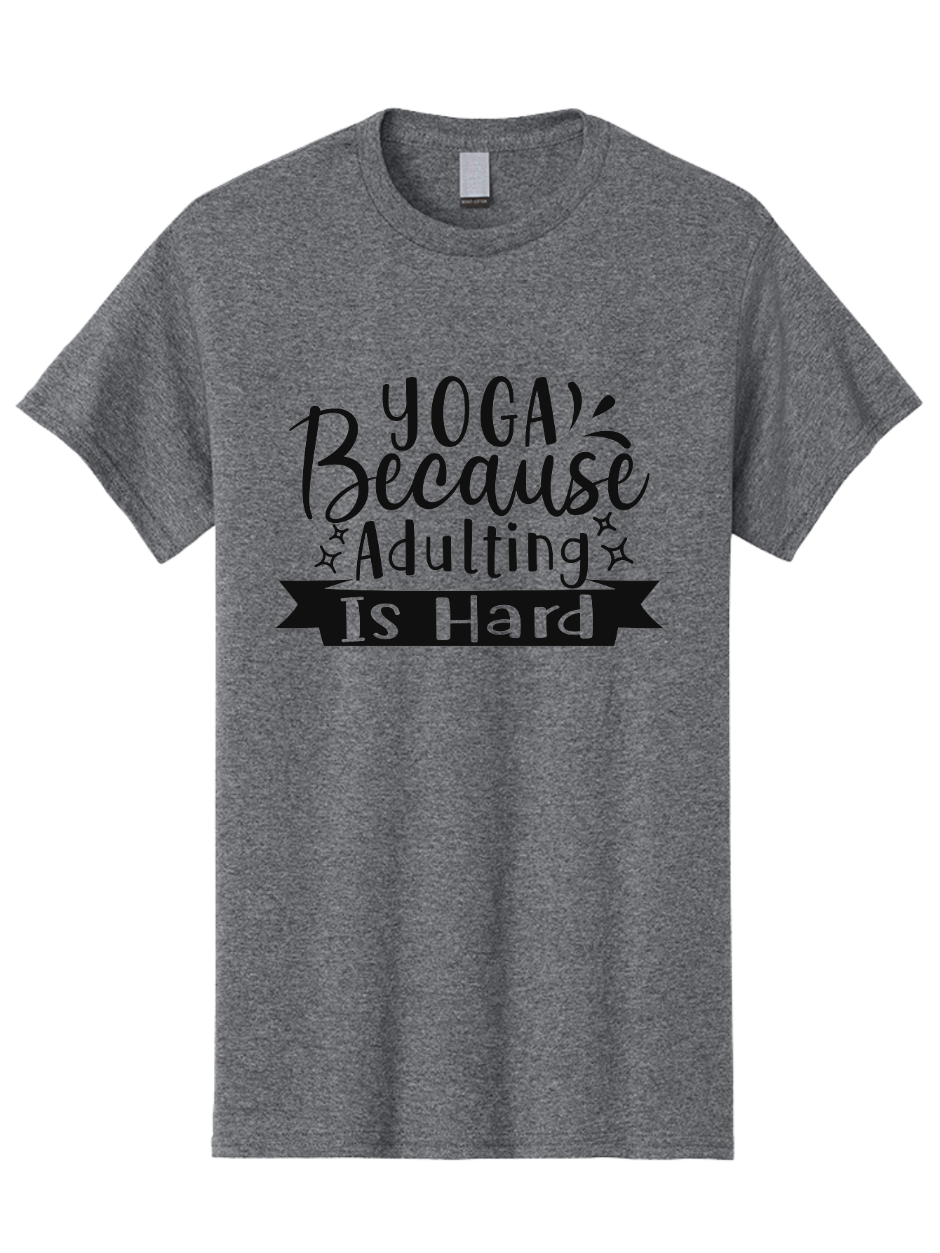 Yoga-Because-Adulting-Is-Hard Men'S Graphic Tee, 100% Cotton, Comfortable Casual Summer Wear, Machine Washable, Yoga Quotes, Humor, Adulting Struggles, Funny Sayings, Motivational Phrases, Mindfulness, Wellness, Self-Care, Yoga Inspiration, Aad513 11