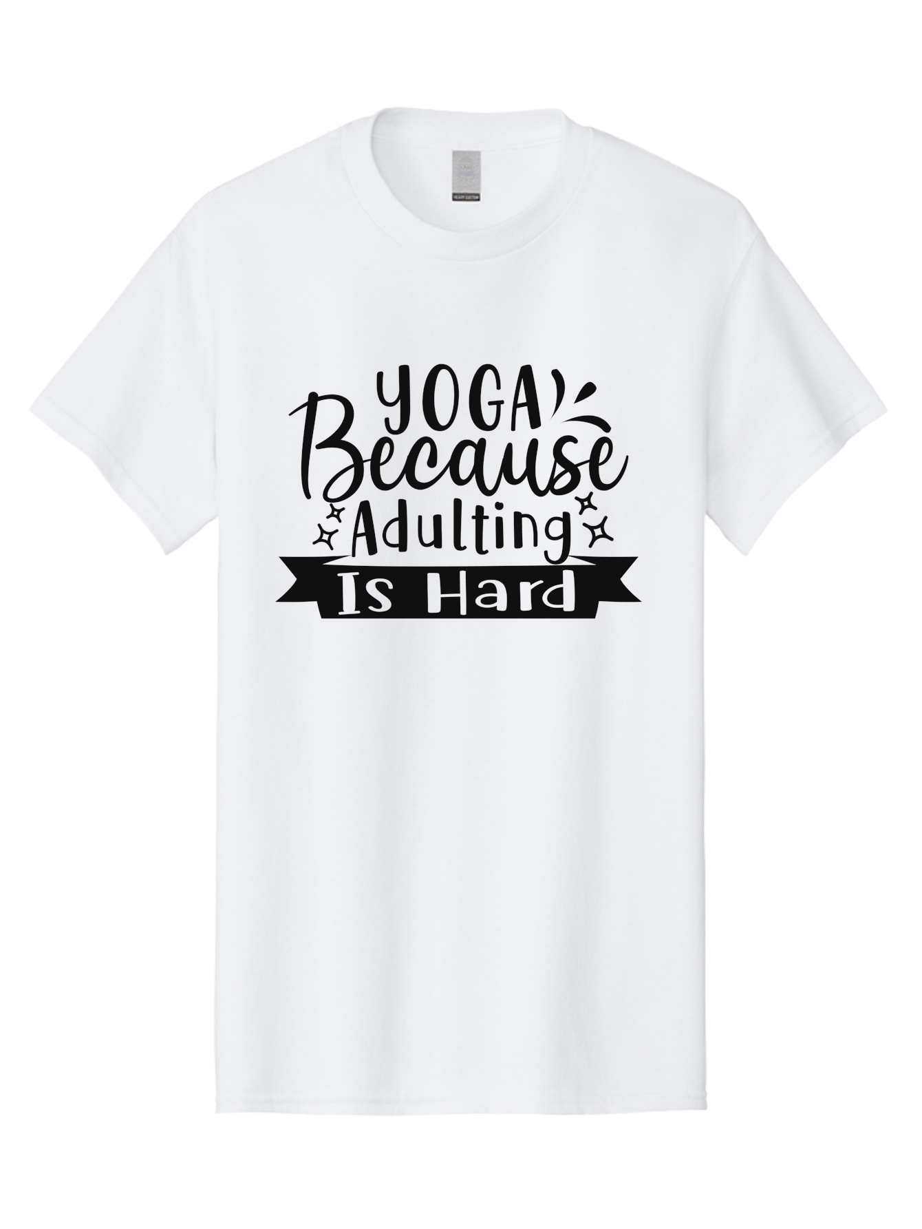 Yoga-Because-Adulting-Is-Hard Men'S Graphic Tee, 100% Cotton, Comfortable Casual Summer Wear, Machine Washable, Yoga Quotes, Humor, Adulting Struggles, Funny Sayings, Motivational Phrases, Mindfulness, Wellness, Self-Care, Yoga Inspiration, Aad513 27
