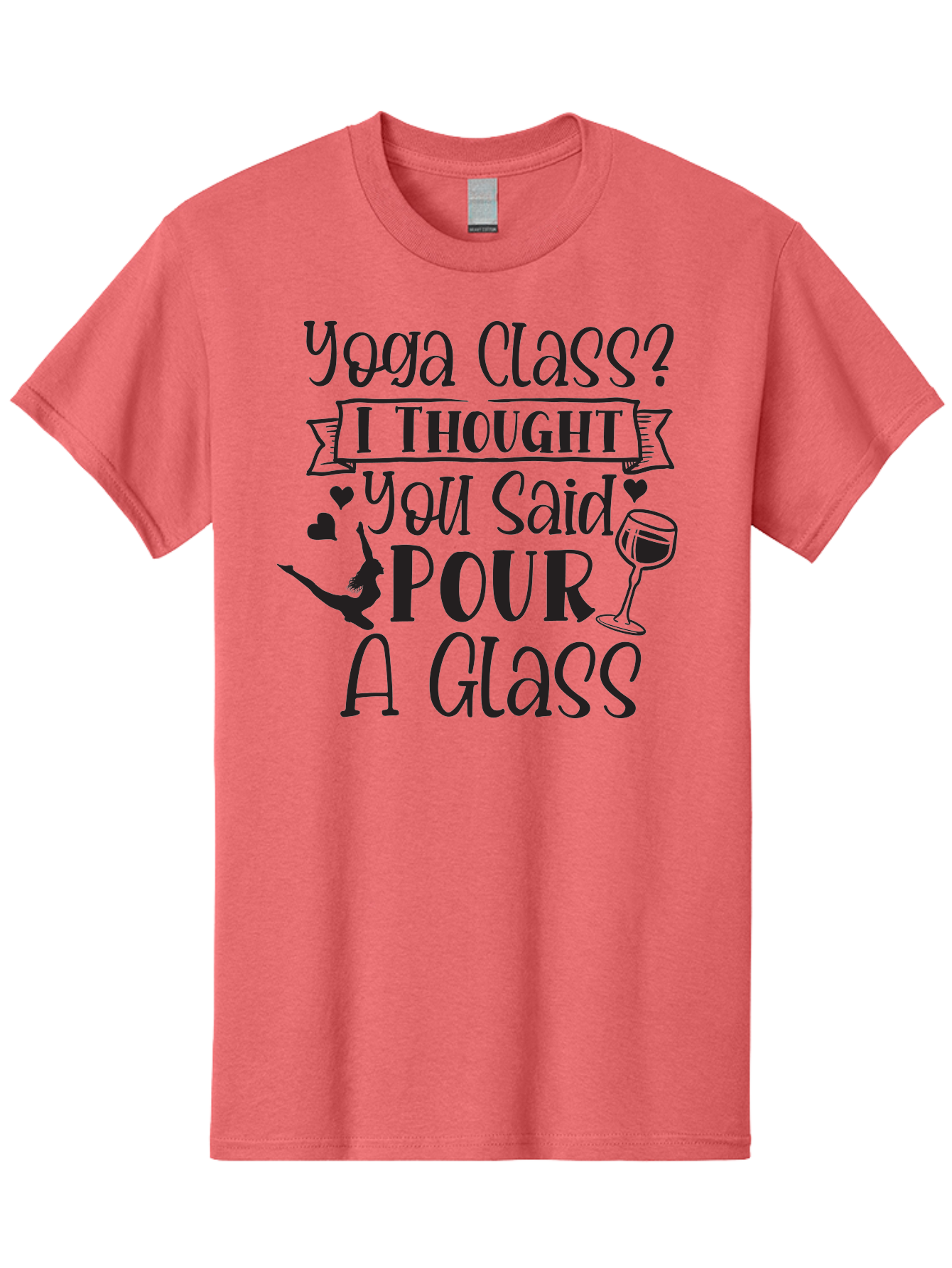 Yoga-Class-I-Thought-You-Said-Pour-A-Glass Men'S Graphic Tee, 100% Cotton, Comfortable Casual Summer Wear, Machine Washable, Yoga Humor, Funny Quote, Wine And Yoga, Pun, Humor Graphic, Wine Lover, Yoga Enthusiast, Witty Saying, Playful Design, Aad514 15