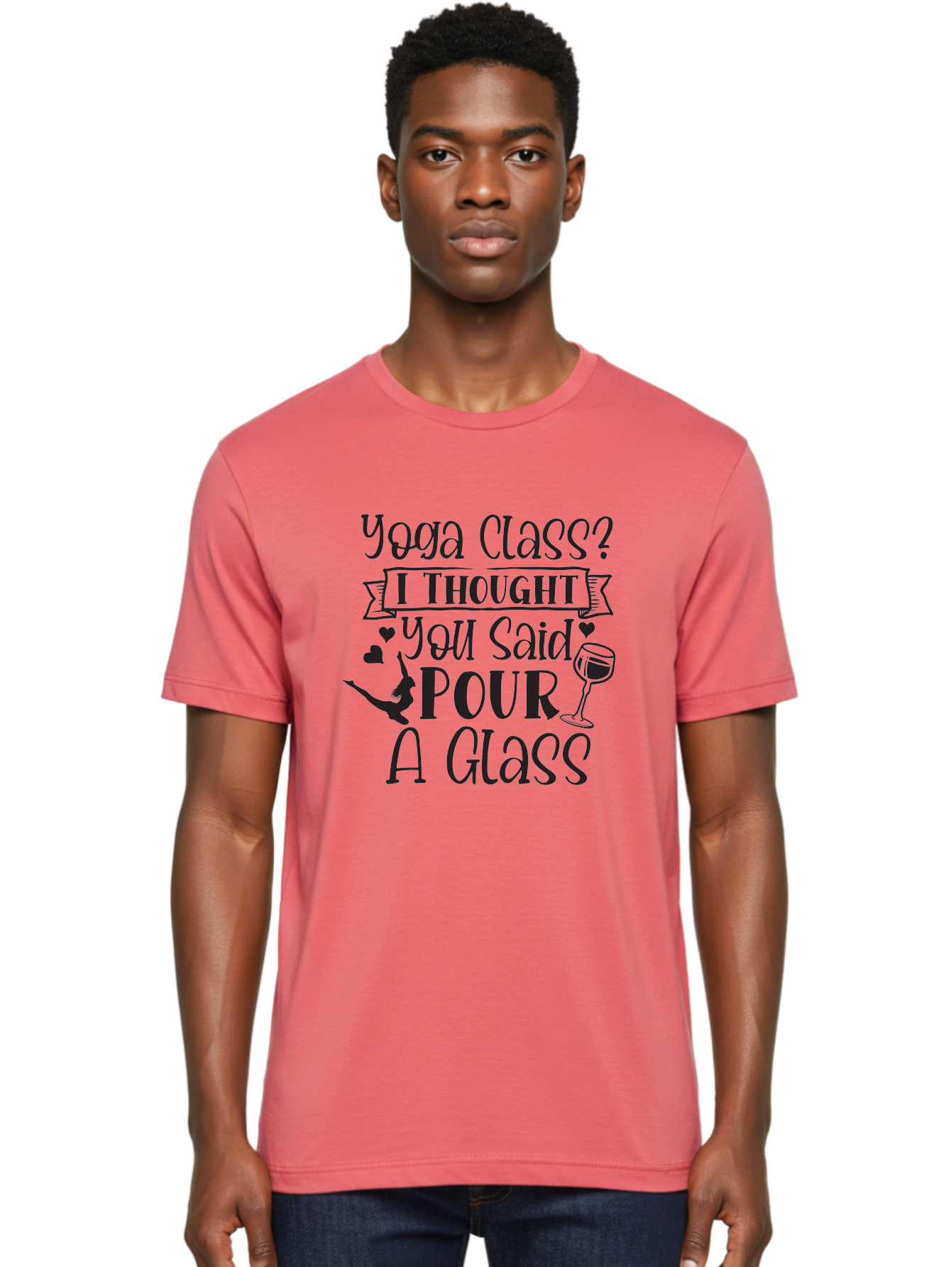 Yoga-Class-I-Thought-You-Said-Pour-A-Glass Men'S Graphic Tee, 100% Cotton, Comfortable Casual Summer Wear, Machine Washable, Yoga Humor, Funny Quote, Wine And Yoga, Pun, Humor Graphic, Wine Lover, Yoga Enthusiast, Witty Saying, Playful Design, Aad514 16