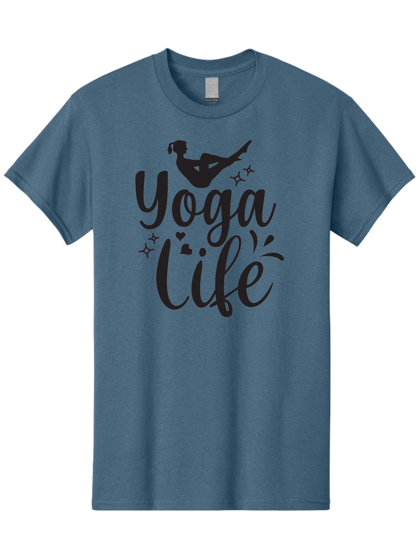 Yoga-Life Men'S Graphic Tee, 100% Cotton, Comfortable Casual Summer Wear, Machine Washable, Yoga Enthusiast, Silhouette Of A Yogi, Inspirational Quote, Wellness Lifestyle, Yoga Pose, Fitness Motivation, Meditation Practice, Yoga Love, Aad516 17