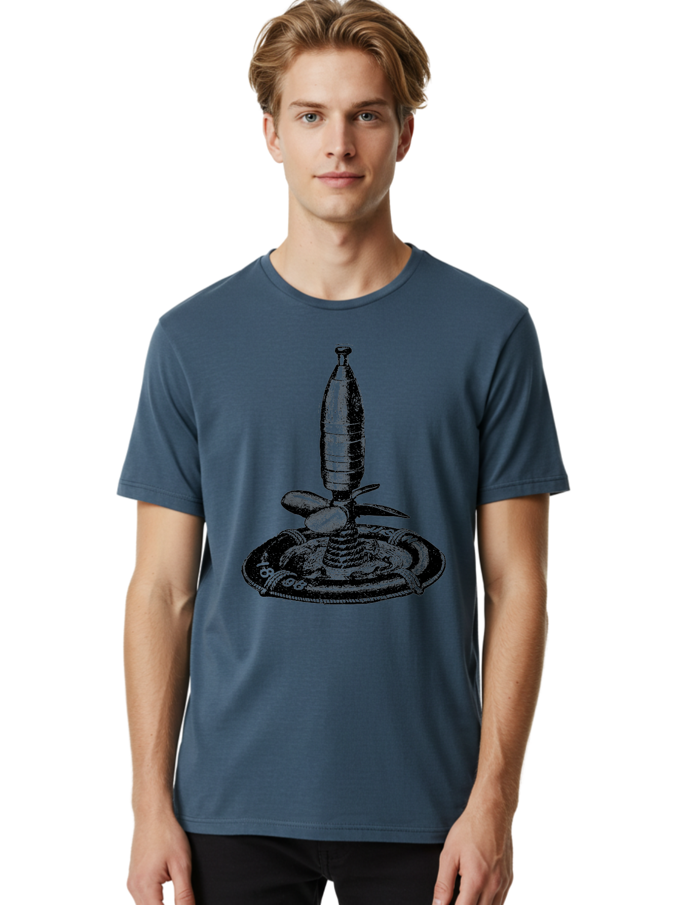 Bomb Men'S Graphic Tee, 100% Cotton, Comfortable Casual Summer Wear, Machine Washable, Explosive Device, Bomb Illustration, Vintage Artwork, Bomb On Plate, Coiled Spring, Detailed Engraving, Historical Graphic, War Symbol Aad519 28