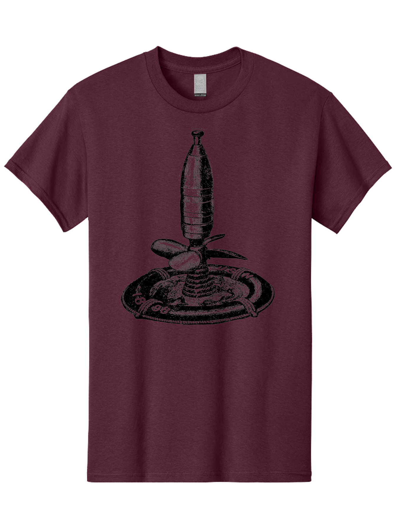 Bomb Men'S Graphic Tee, 100% Cotton, Comfortable Casual Summer Wear, Machine Washable, Explosive Device, Bomb Illustration, Vintage Artwork, Bomb On Plate, Coiled Spring, Detailed Engraving, Historical Graphic, War Symbol Aad519 19