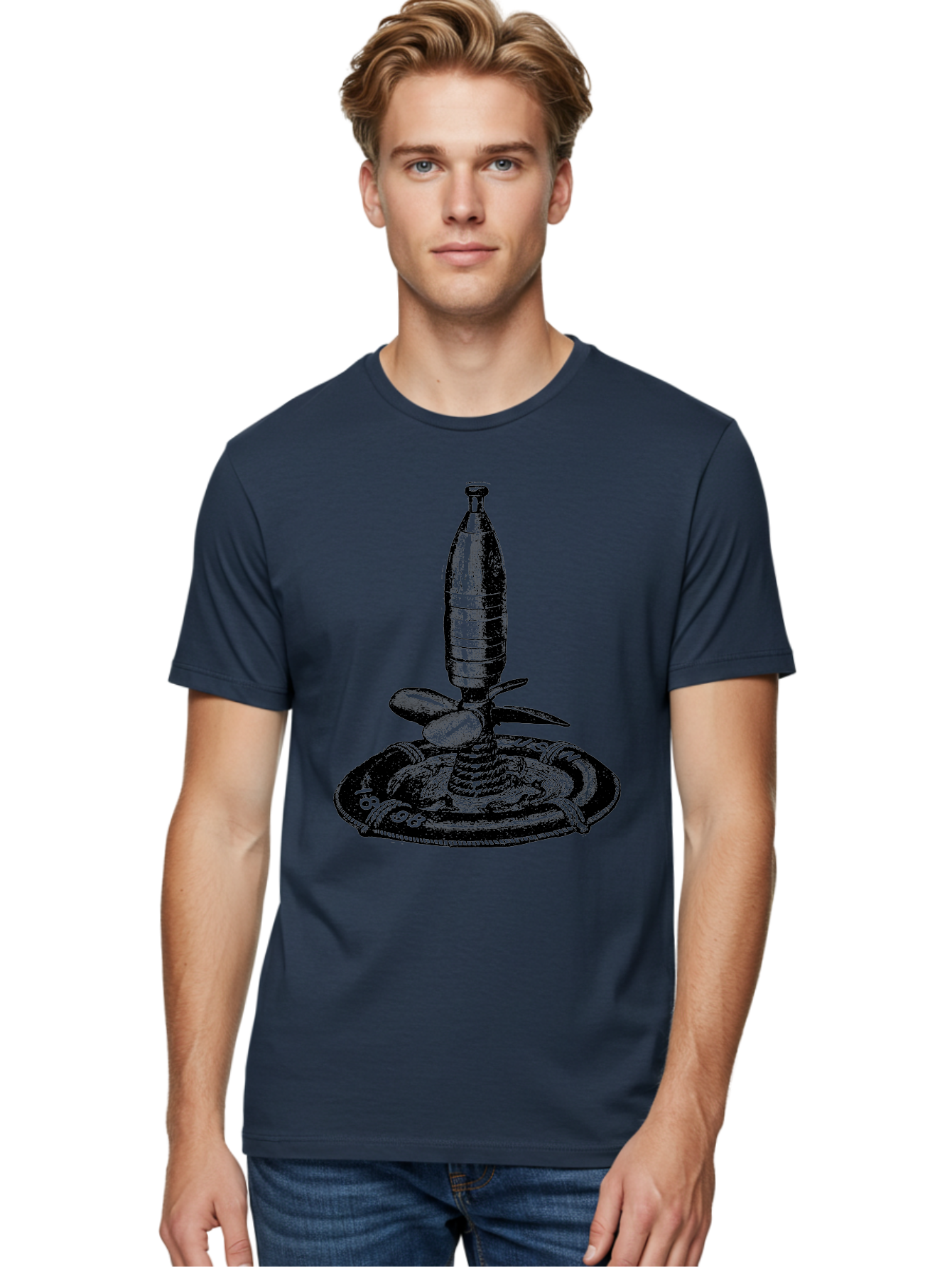 Bomb Men'S Graphic Tee, 100% Cotton, Comfortable Casual Summer Wear, Machine Washable, Explosive Device, Bomb Illustration, Vintage Artwork, Bomb On Plate, Coiled Spring, Detailed Engraving, Historical Graphic, War Symbol Aad519 6