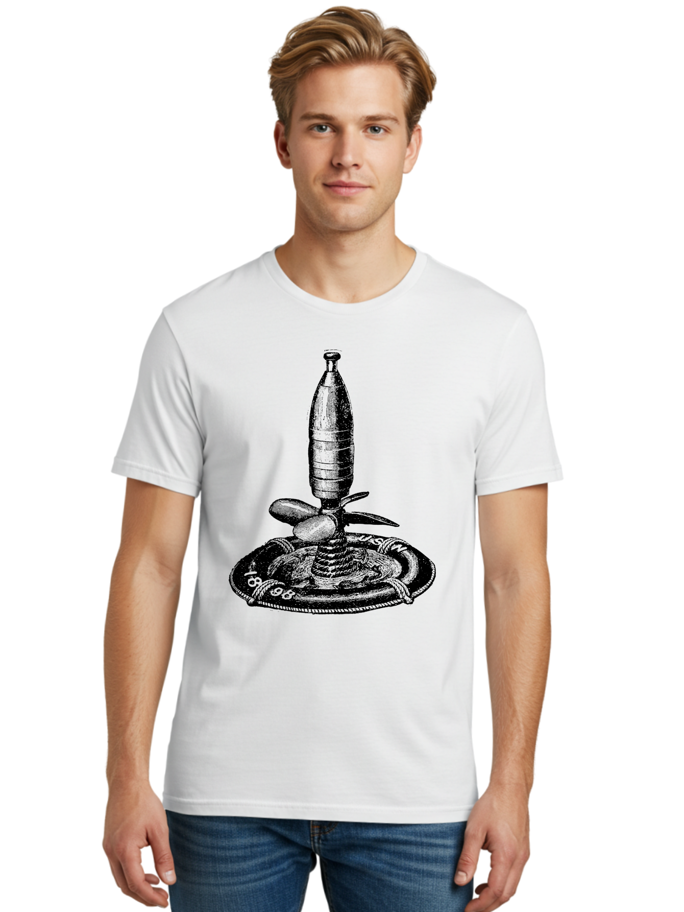 Bomb Men'S Graphic Tee, 100% Cotton, Comfortable Casual Summer Wear, Machine Washable, Explosive Device, Bomb Illustration, Vintage Artwork, Bomb On Plate, Coiled Spring, Detailed Engraving, Historical Graphic, War Symbol Aad519 12