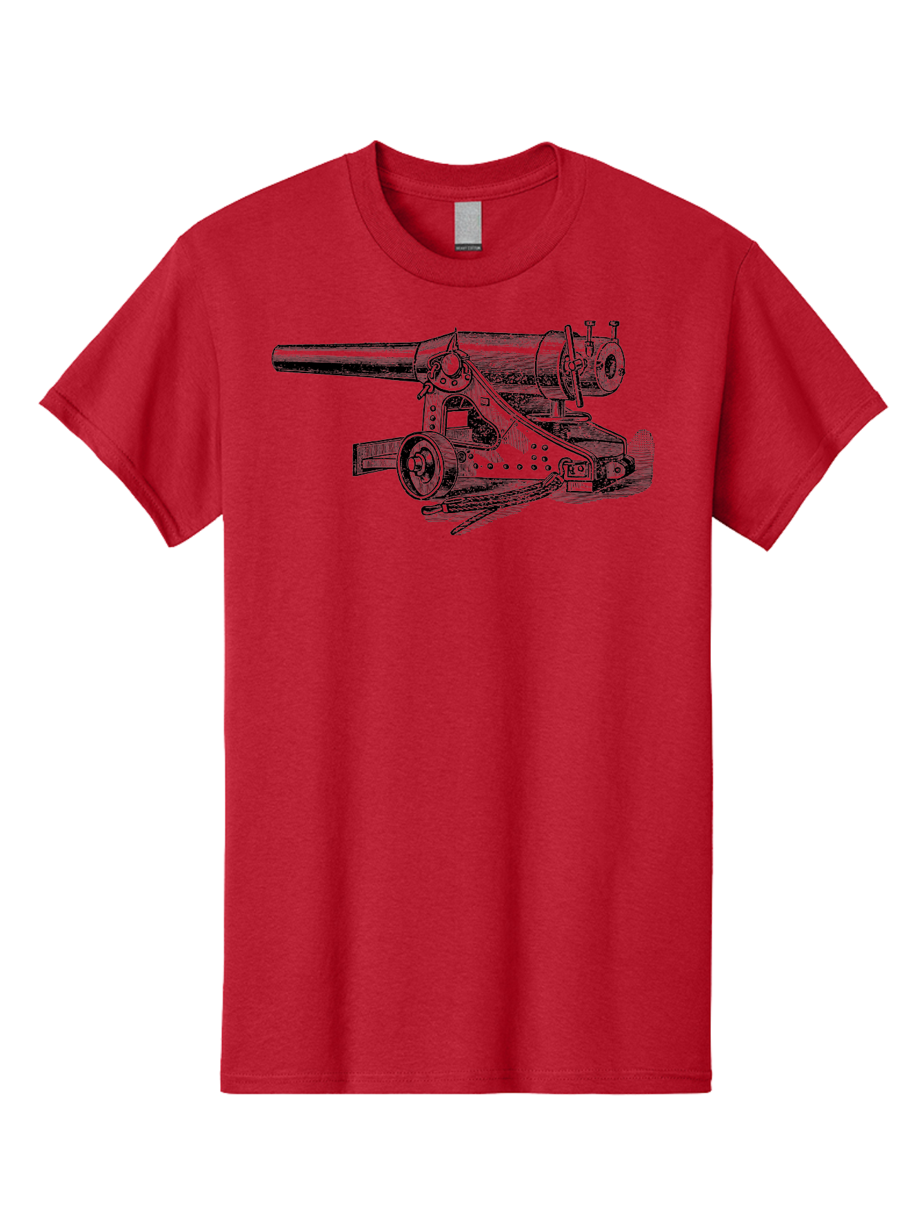 Cannon-Illustration Men'S Graphic Tee, 100% Cotton, Comfortable Casual Summer Wear, Machine Washable, Vintage Cannon, Historical Artillery, Antique Weapon, Military History, Classic Warfare, Detailed Engraving, Illustration Art Aad521 15