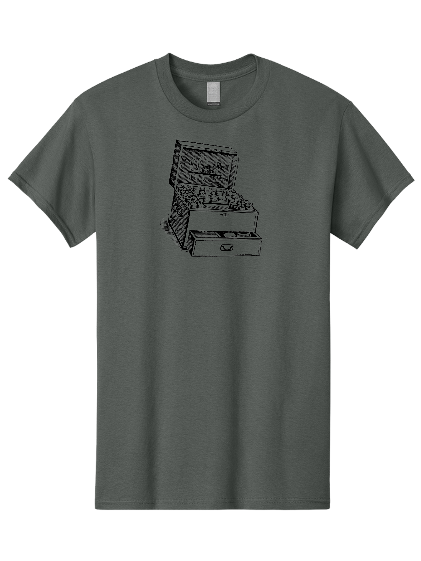 Chemist-Cabinet Men'S Graphic Tee, 100% Cotton, Comfortable Casual Summer Wear, Machine Washable, Vintage Apothecary, Medicine Storage, Old-Fashioned Remedies, Antique Medical Equipment, Wooden Chest, Medical History, Pharmacy Cabinet, Aad523 3
