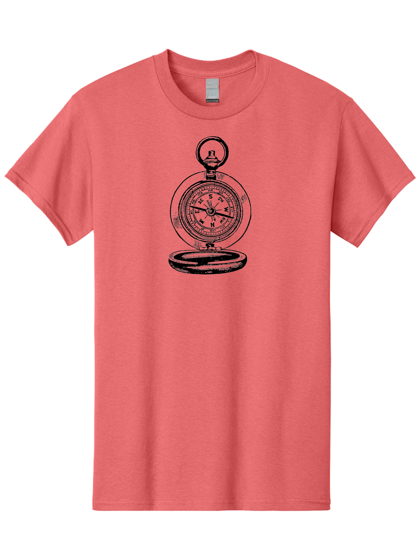 Compass Men'S Graphic Tee, 100% Cotton, Comfortable Casual Summer Wear, Machine Washable, Vintage Compass, Navigation Tool, Direction Finder, Antique Illustration, Classic Design, Directional Guidance, Navigation Aid, Outdoor Exploration Aad525 7