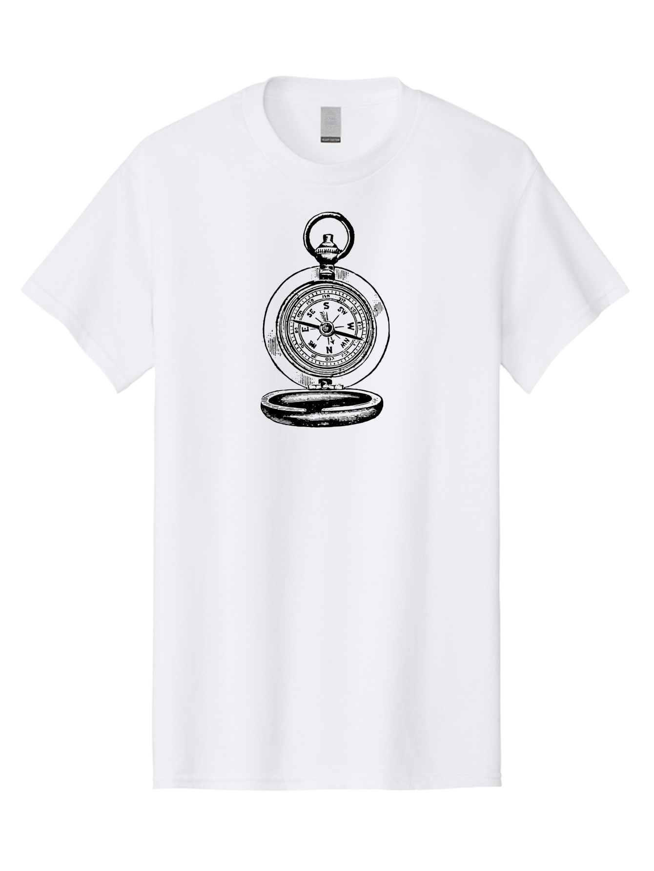 Compass Men'S Graphic Tee, 100% Cotton, Comfortable Casual Summer Wear, Machine Washable, Vintage Compass, Navigation Tool, Direction Finder, Antique Illustration, Classic Design, Directional Guidance, Navigation Aid, Outdoor Exploration Aad525 13