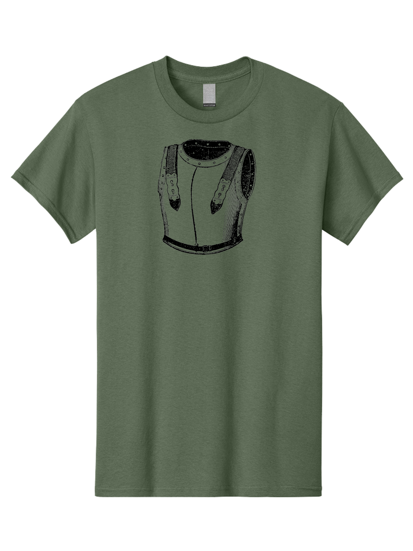 Leather-Corset Men'S Graphic Tee, 100% Cotton, Comfortable Casual Summer Wear, Machine Washable, Medieval Armor, Leather Protection, Historical Clothing, Black And White Illustration, Armor Straps, Keyhole Buckles, Vintage Style, Aad545 7